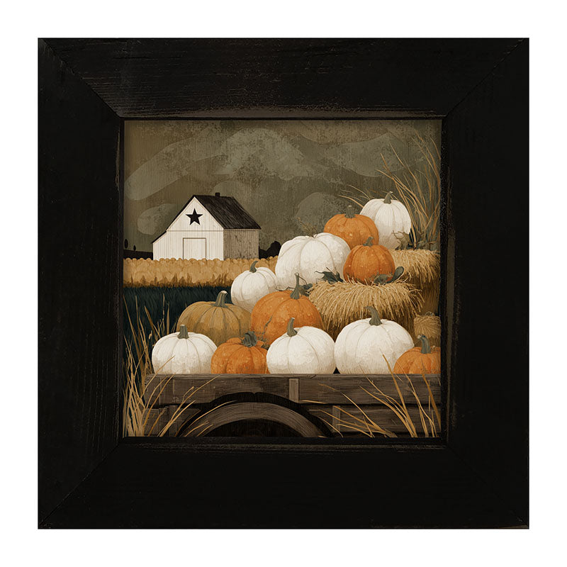 Rustic Wagon with Pumpkins - Framed Art