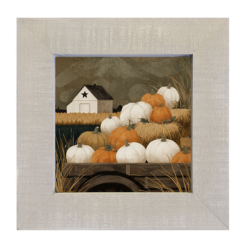 Rustic Wagon with Pumpkins - Framed Art