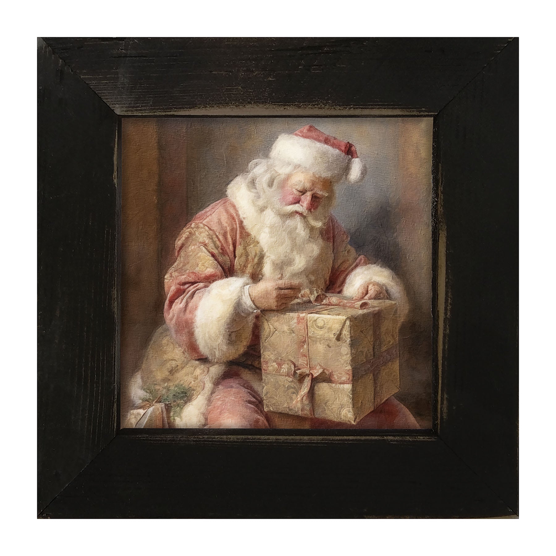 Old world Santa sitting - Framed art