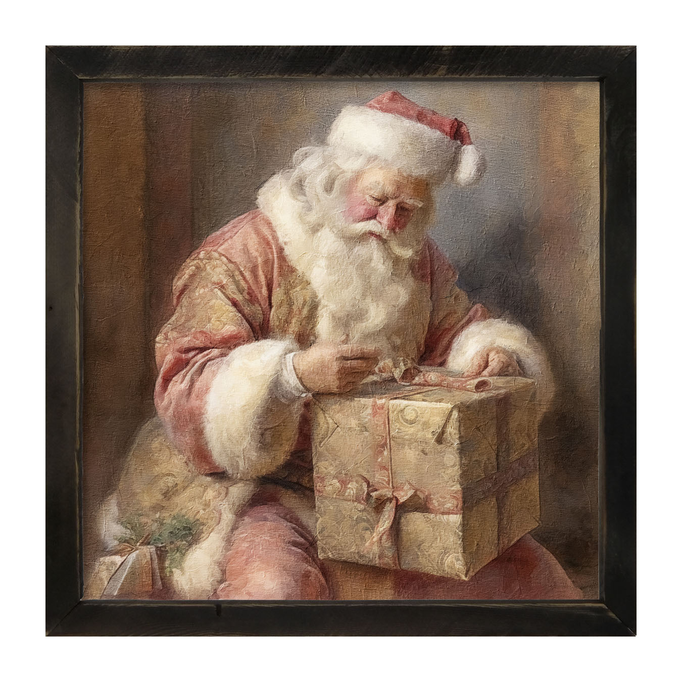 Old world Santa sitting - Framed art