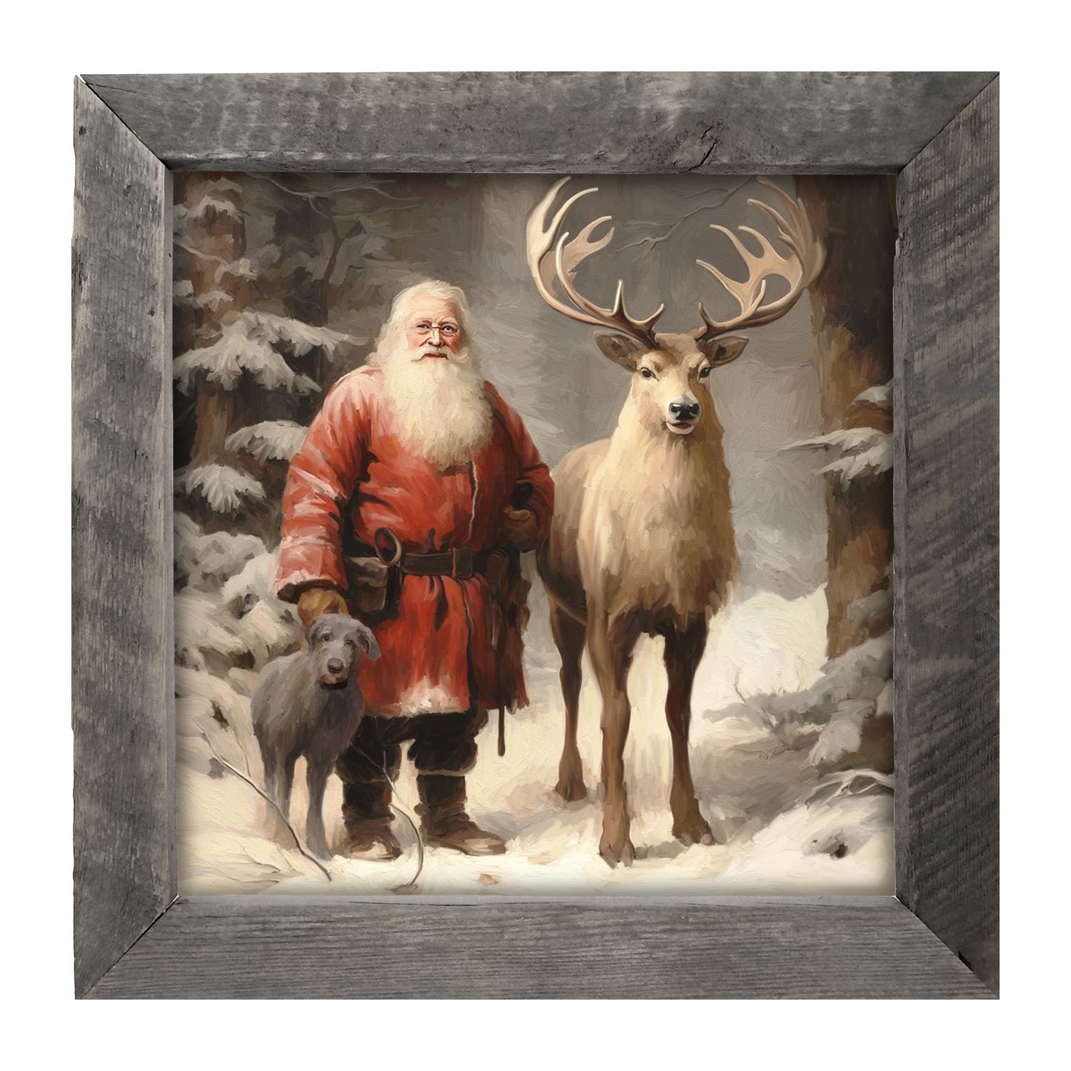 Winter Forest Santa - Framed Art