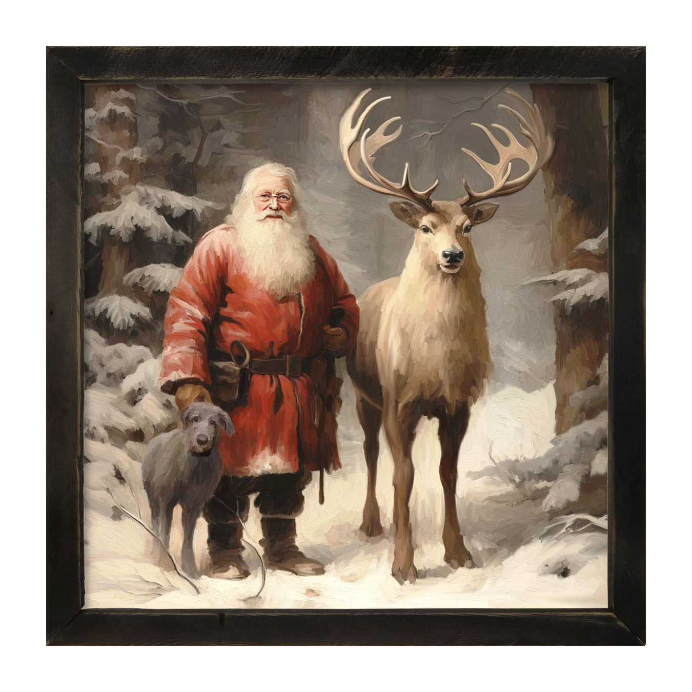 Winter Forest Santa - Framed Art