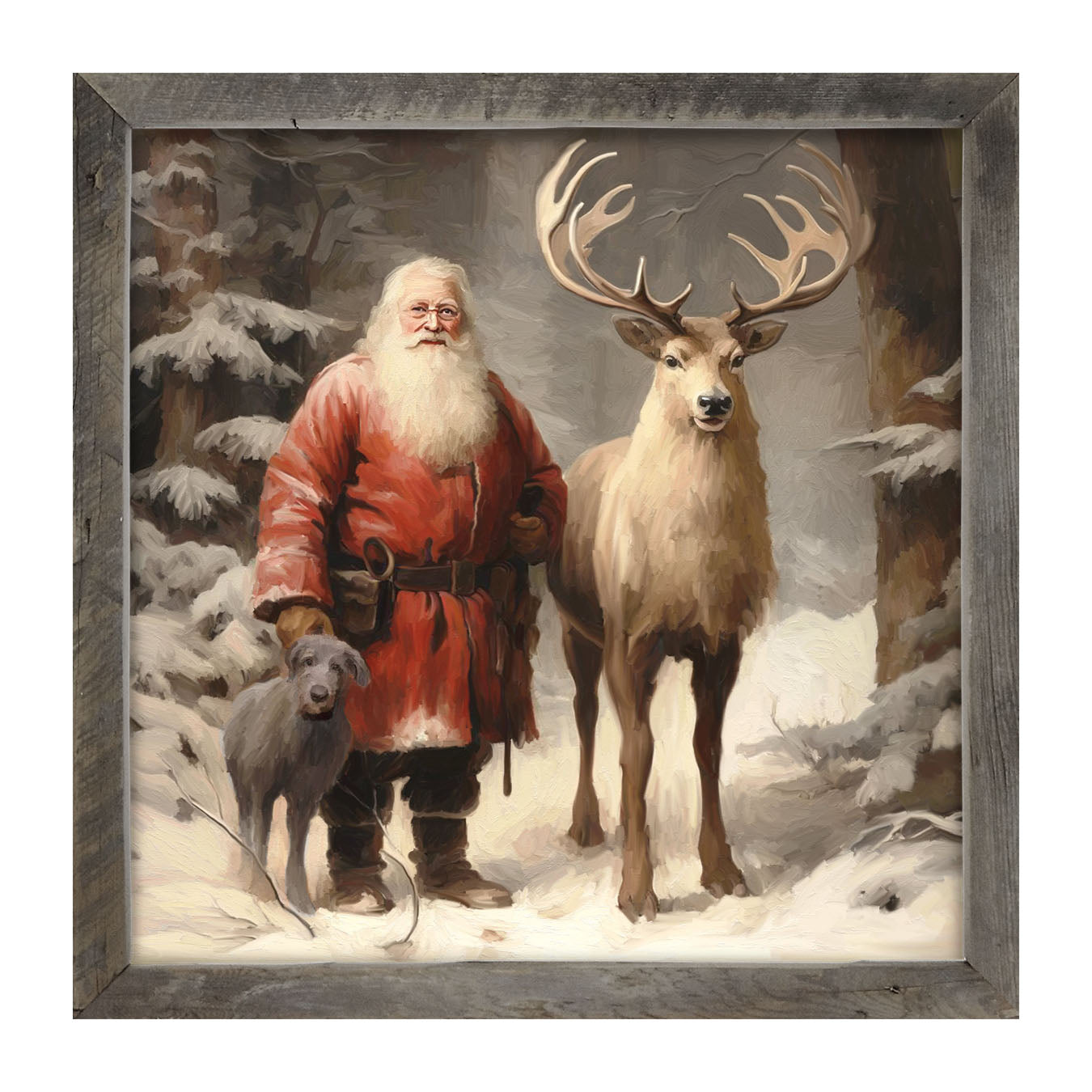 Winter Forest Santa - Framed Art