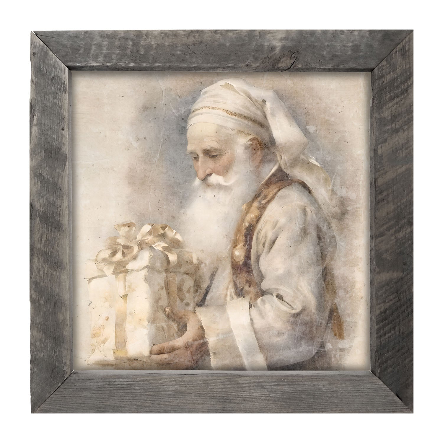 White Background Santa 1 - Framed Art