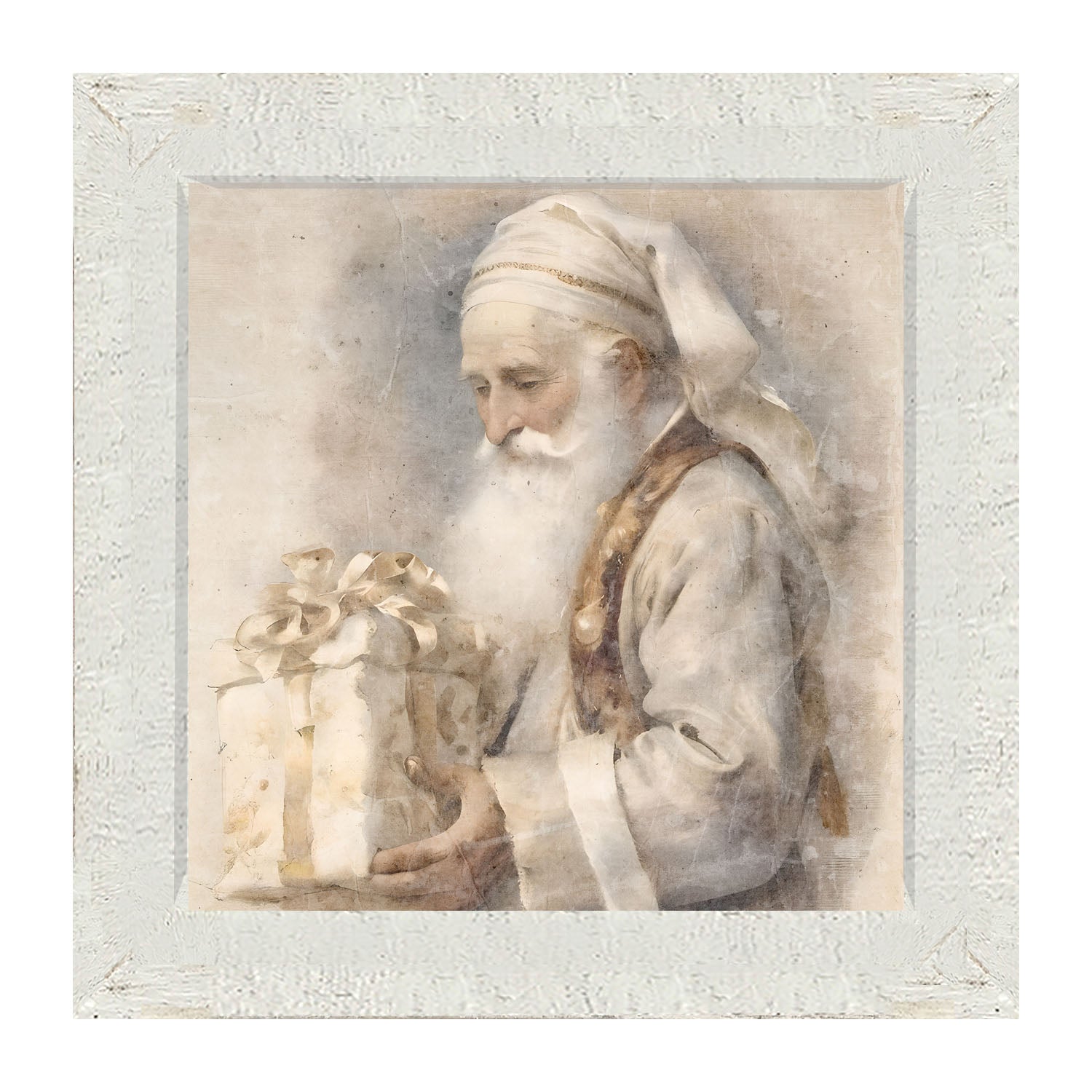 White Background Santa 1 - Framed Art