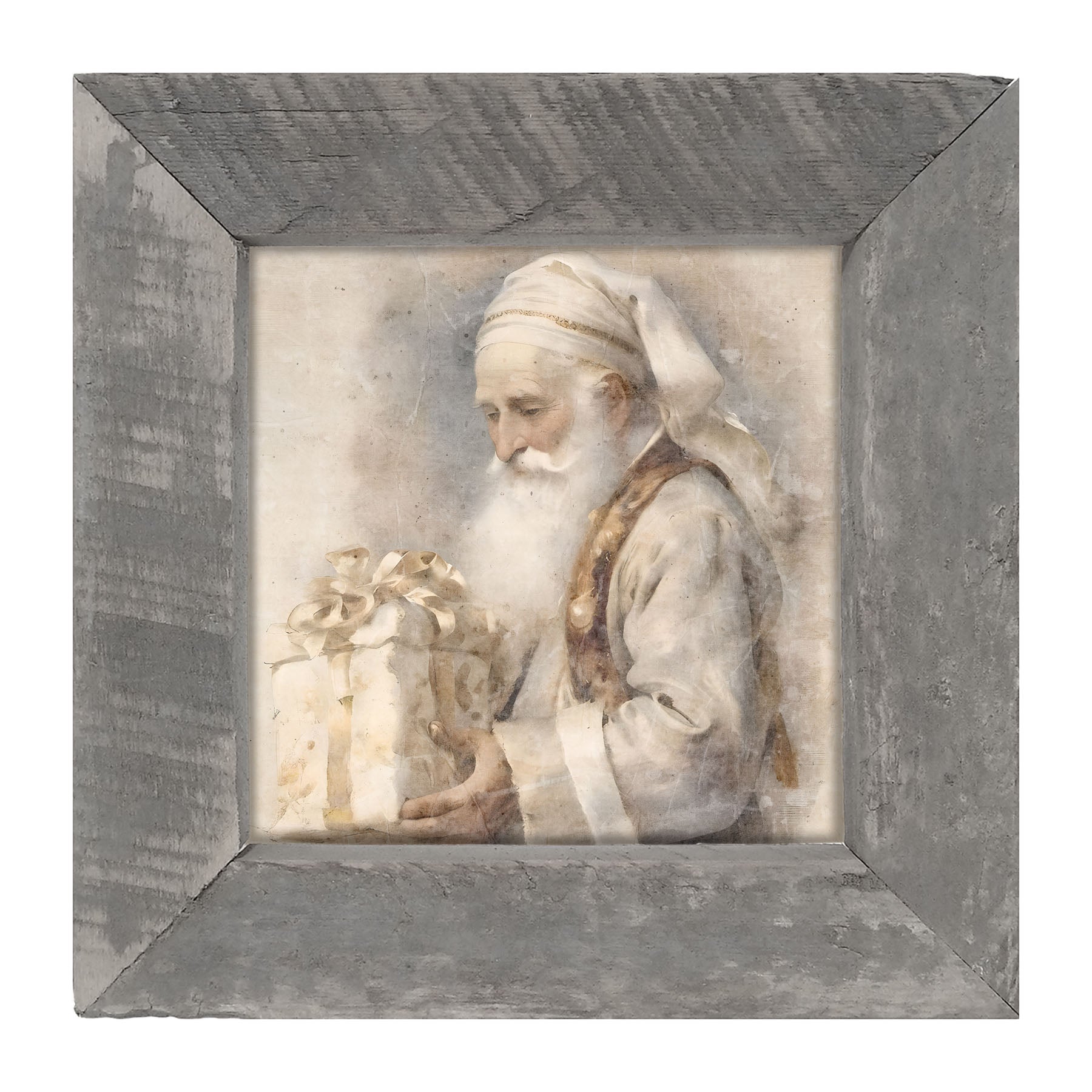 White Background Santa 1 - Framed Art