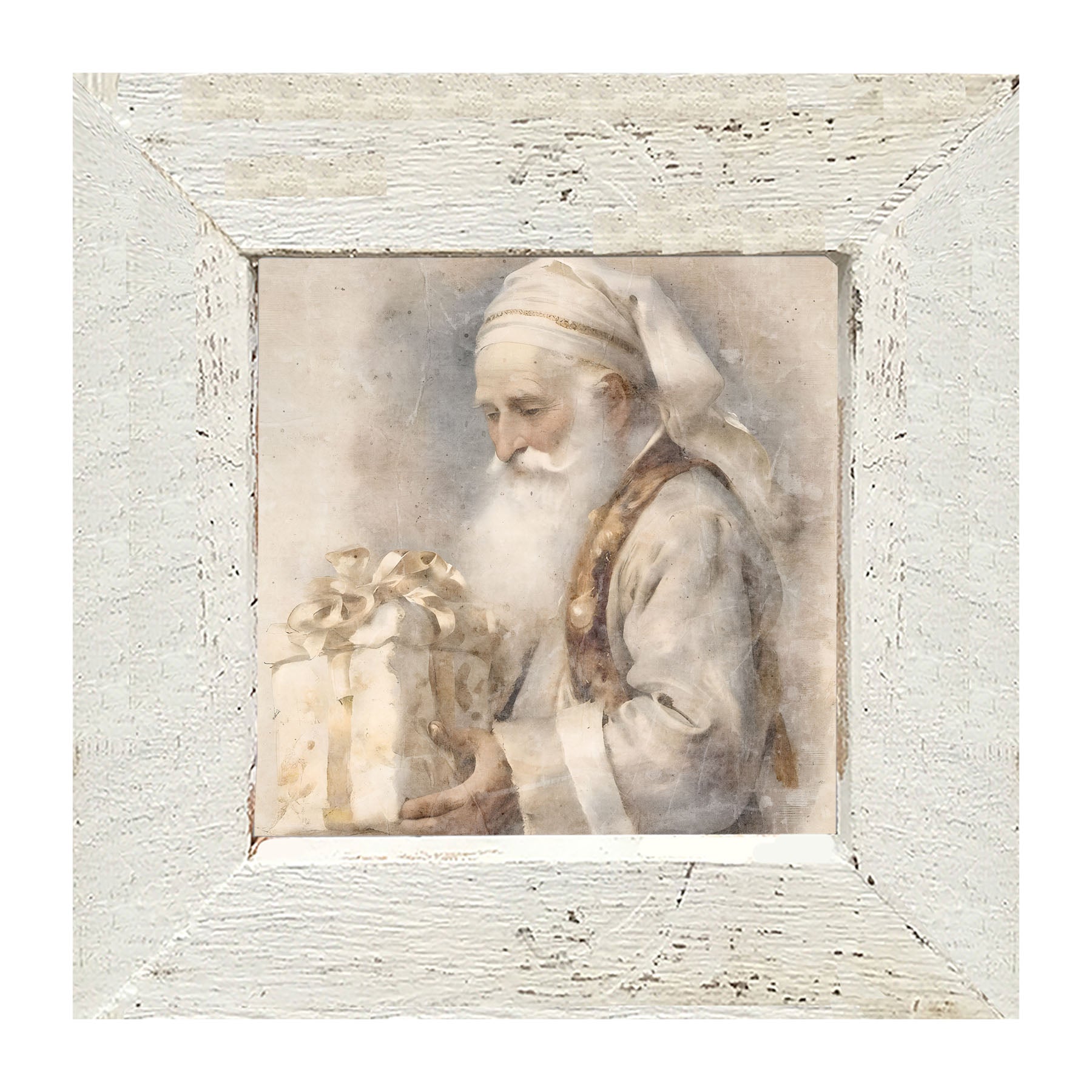 White Background Santa 1 - Framed Art