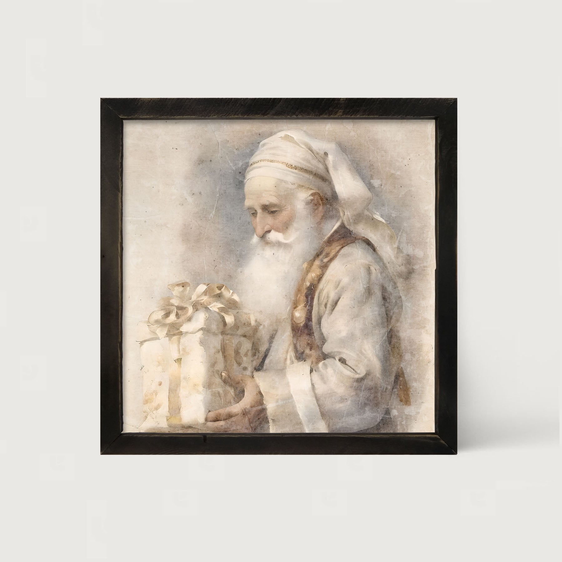 White Background Santa 1 - Framed Art