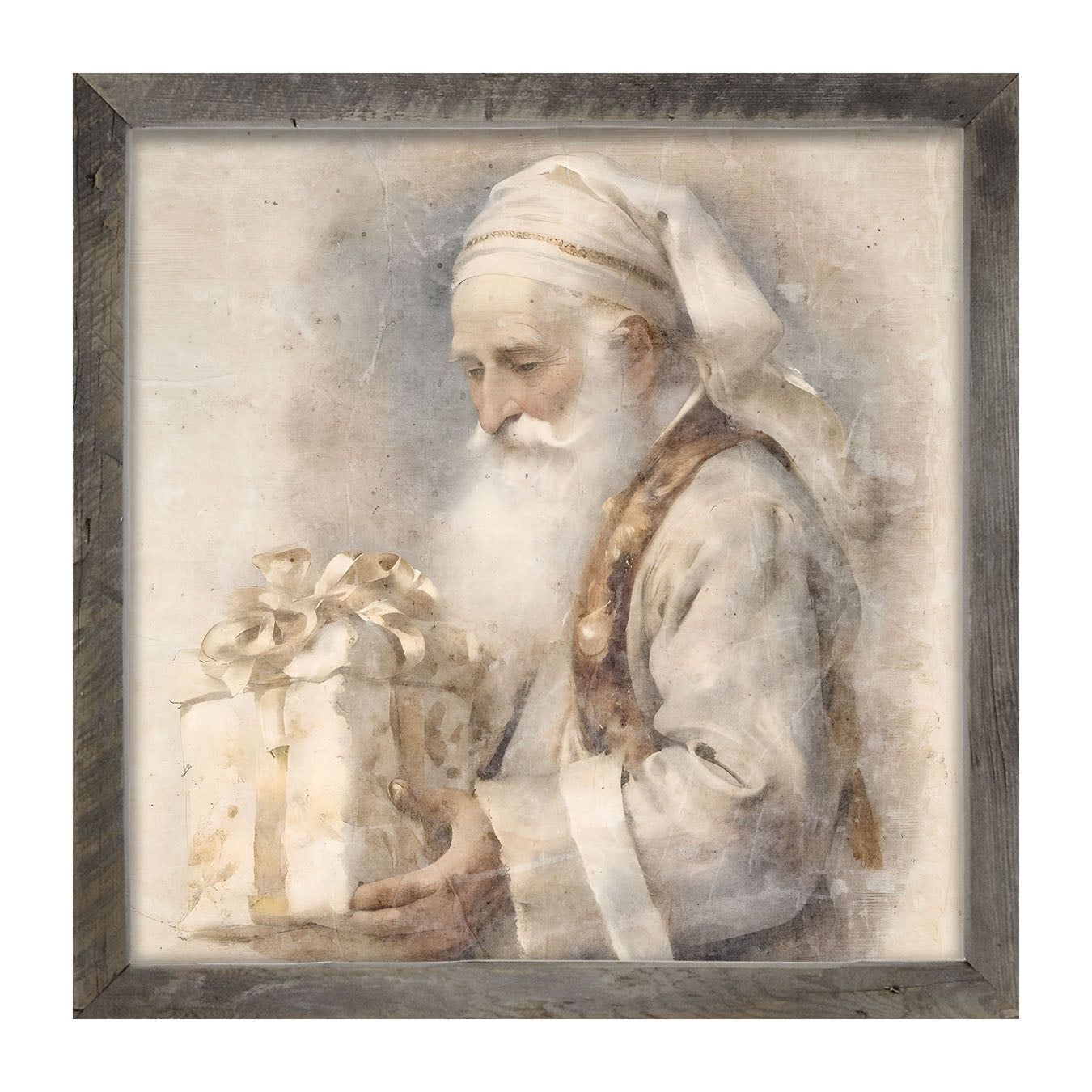 White Background Santa 1 - Framed Art