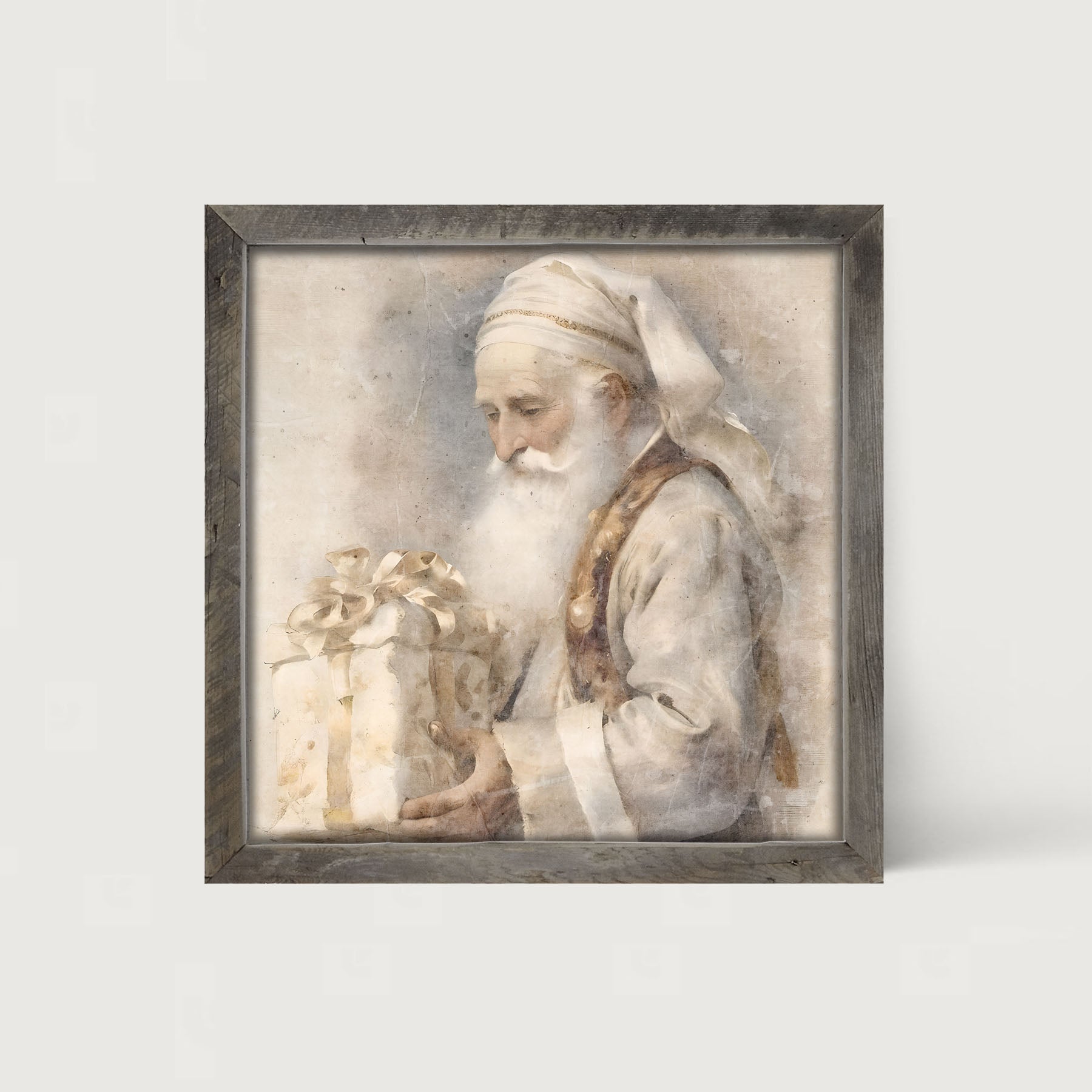 White Background Santa 1 - Framed Art