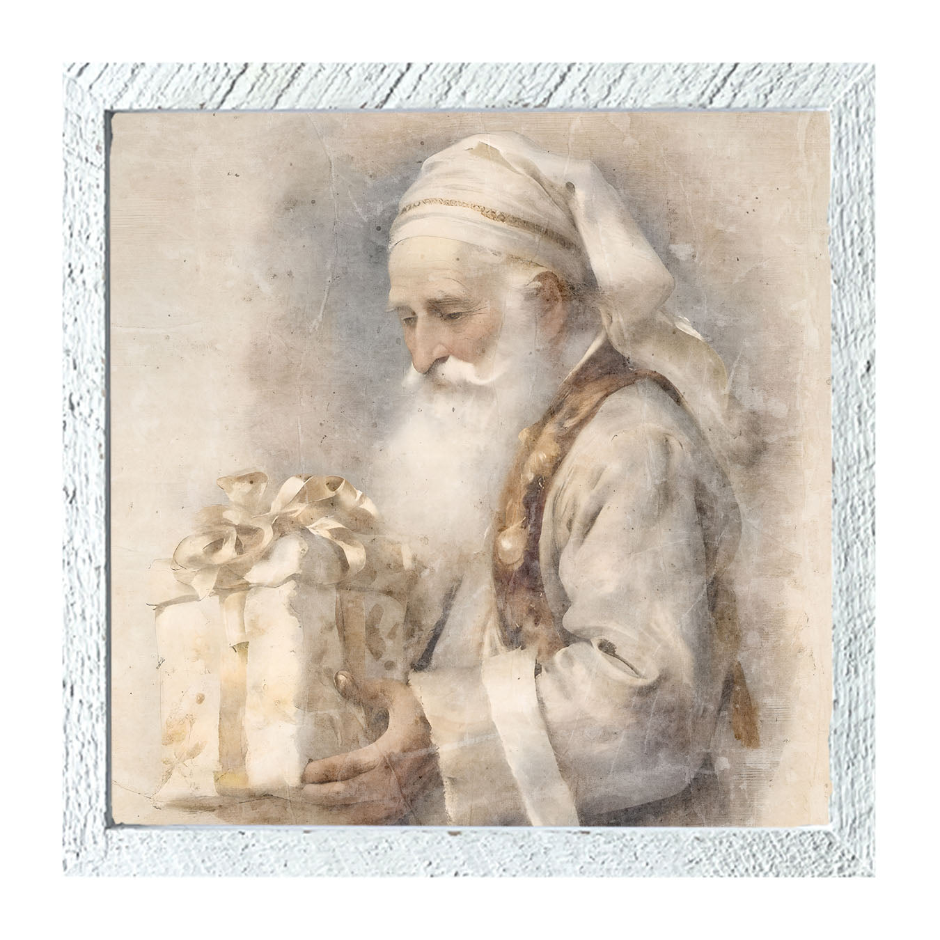 White Background Santa 1 - Framed Art