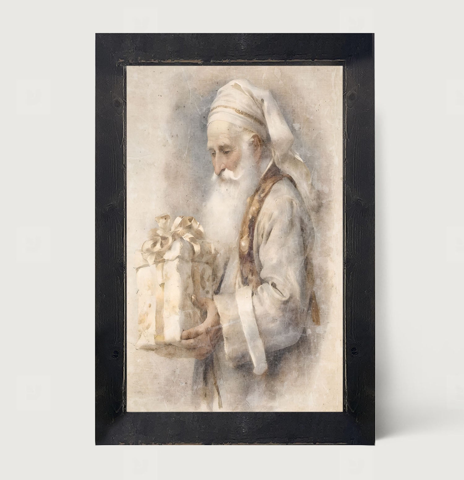 White Background Santa 1 - Framed Art