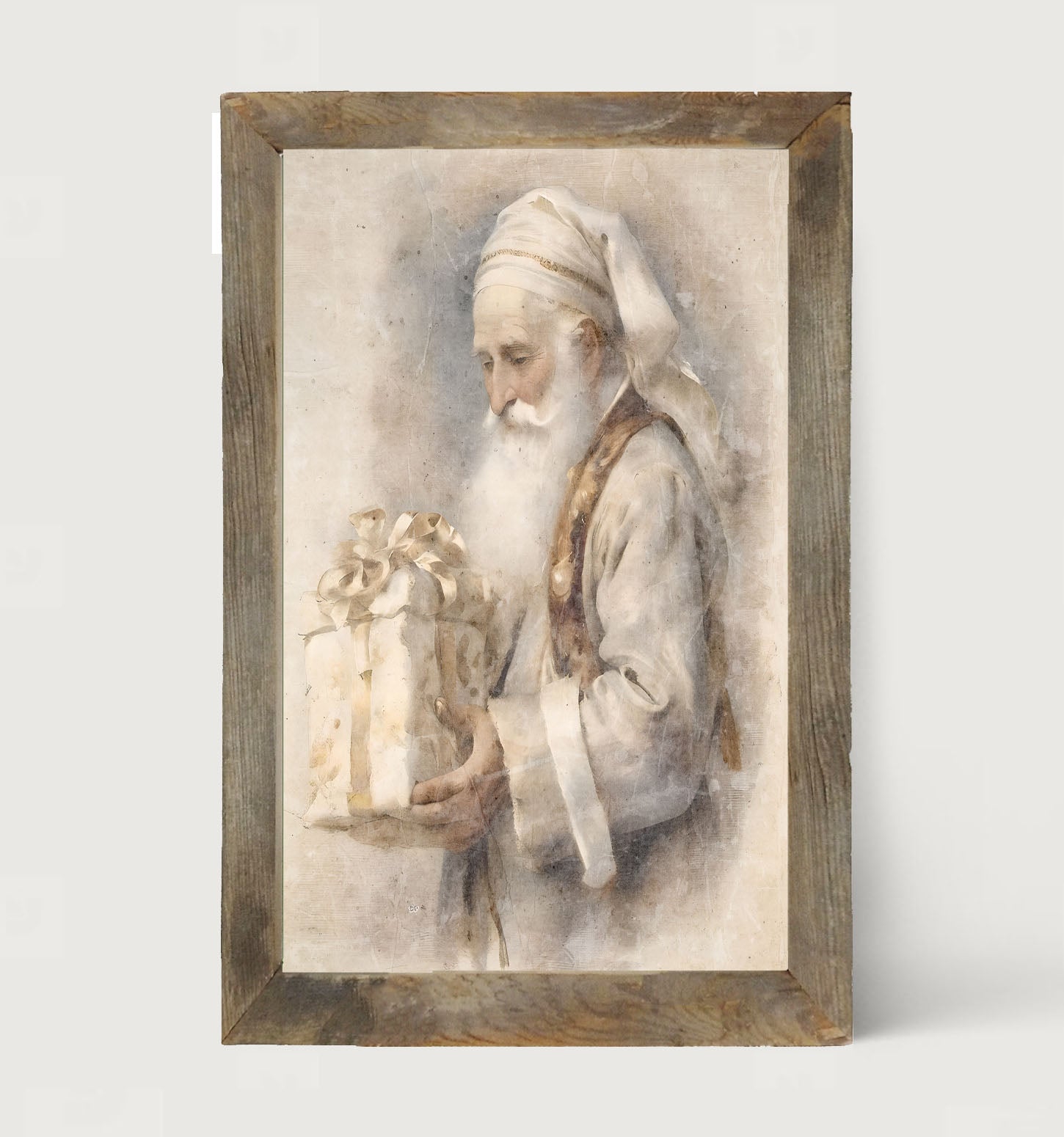 White Background Santa 1 - Framed Art