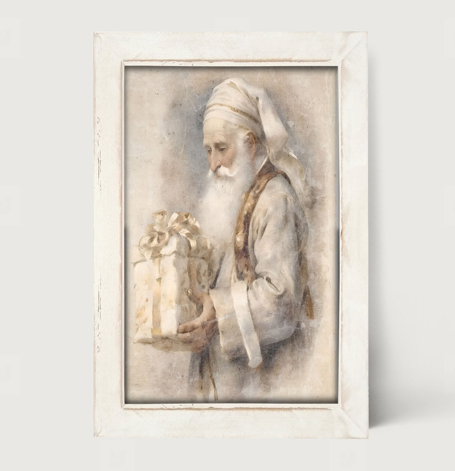 White Background Santa 1 - Framed Art