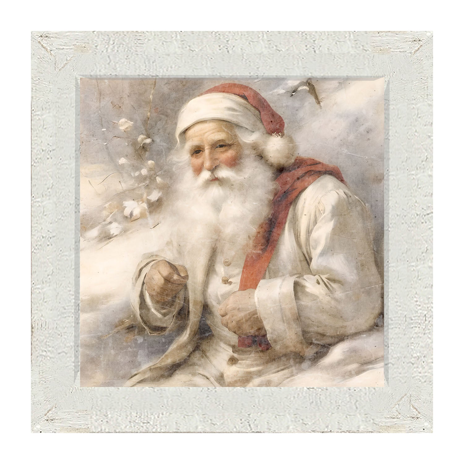 White Background Santa 3 - Framed art