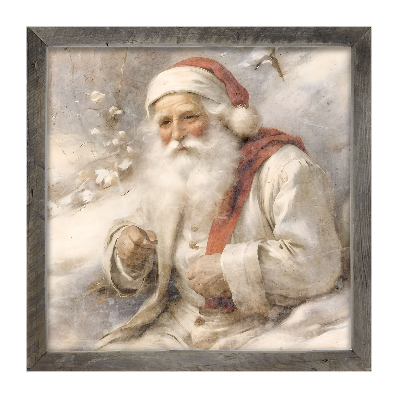 White Background Santa 3 - Framed art