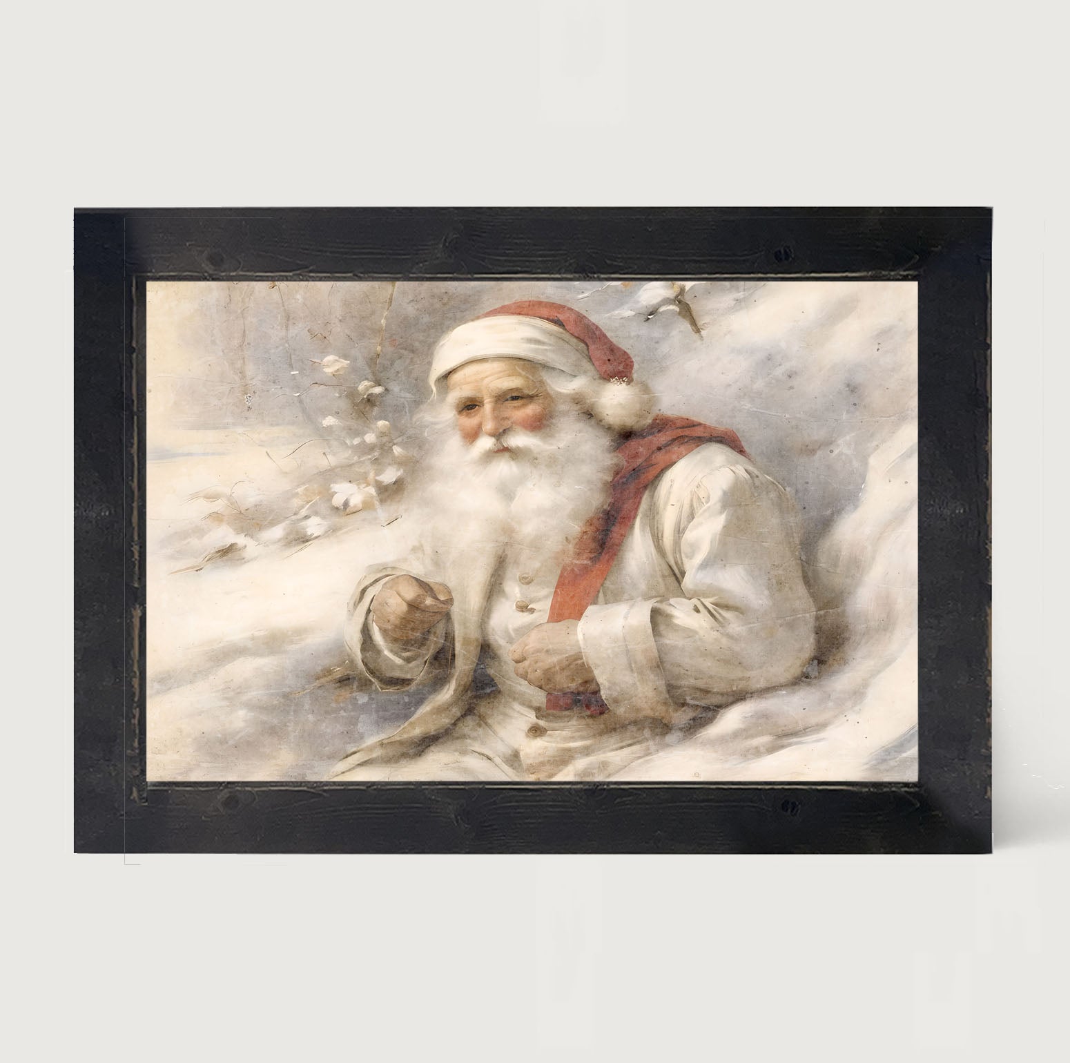 White Background Santa 3 - Framed art