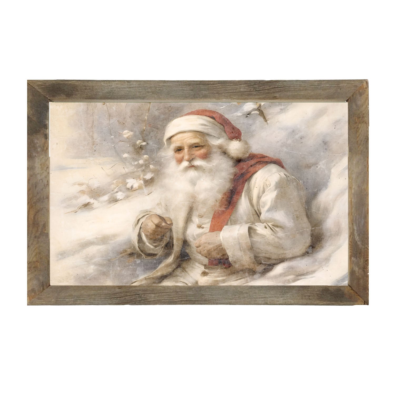 White Background Santa 3 - Framed art