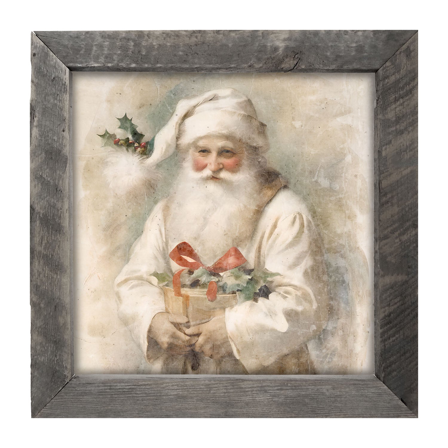 White Background Santa 4 - Framed Art