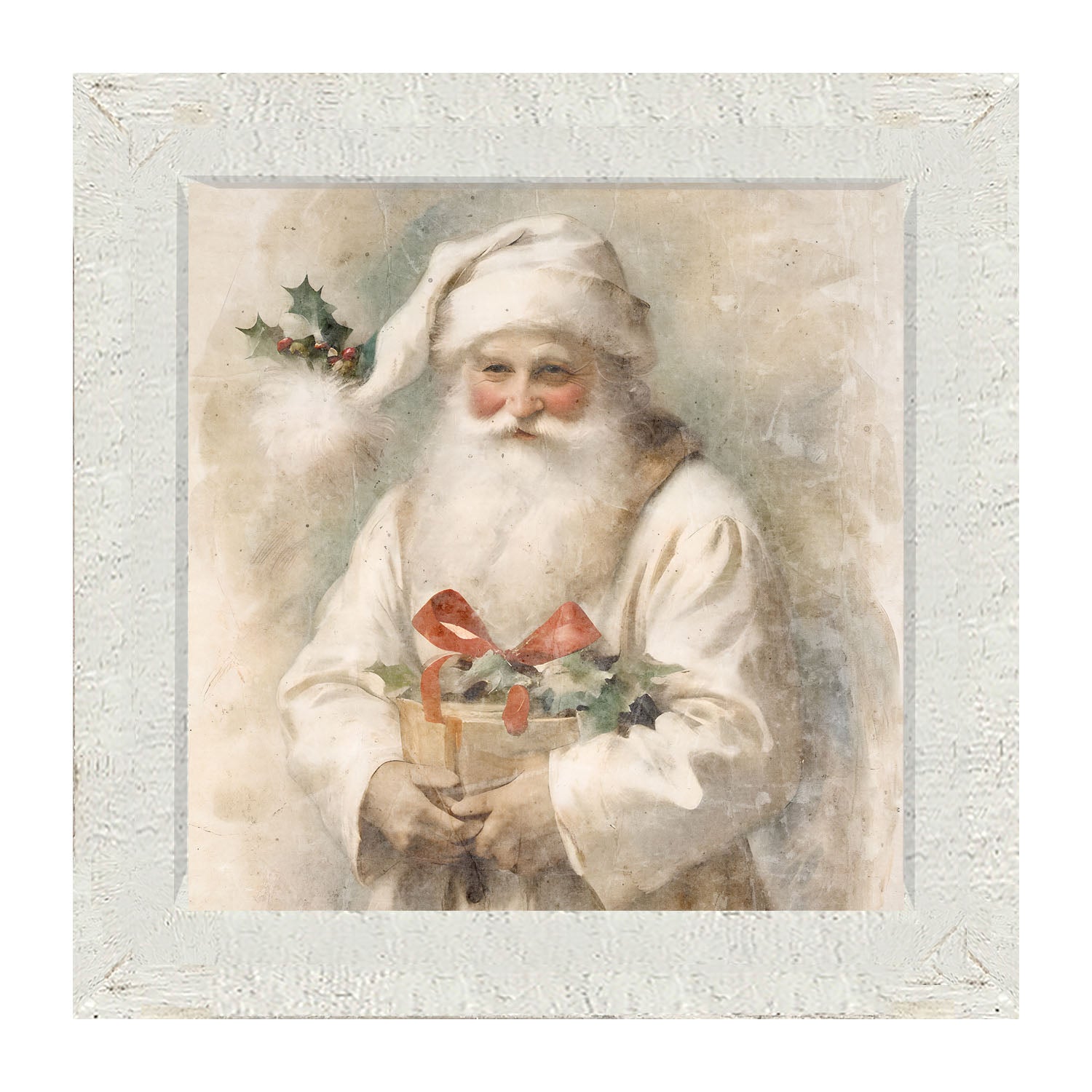 White Background Santa 4 - Framed Art