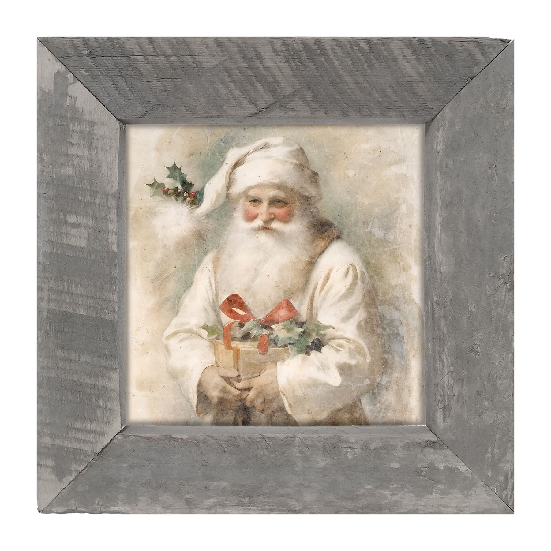 White Background Santa 4 - Framed Art