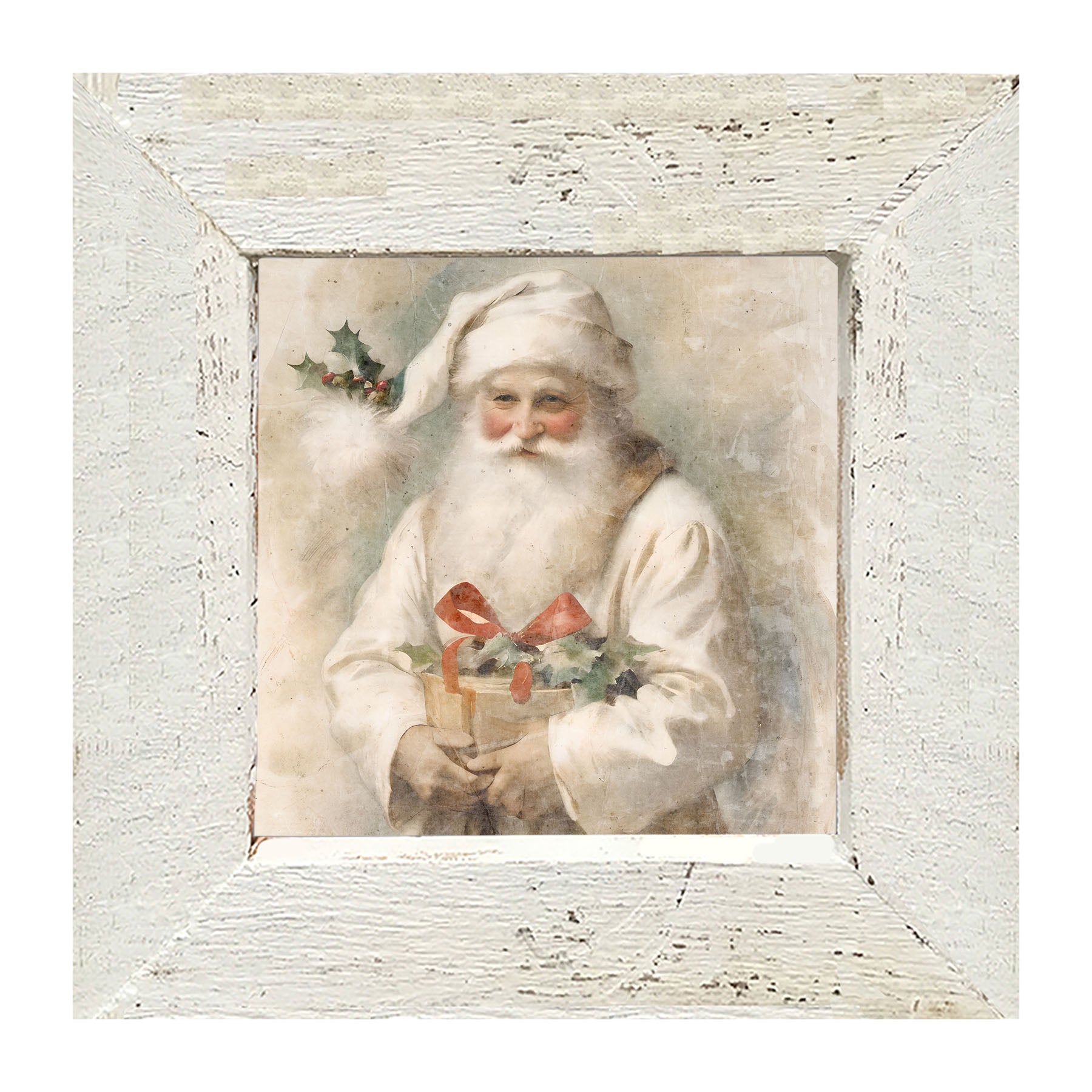 White Background Santa 4 - Framed Art