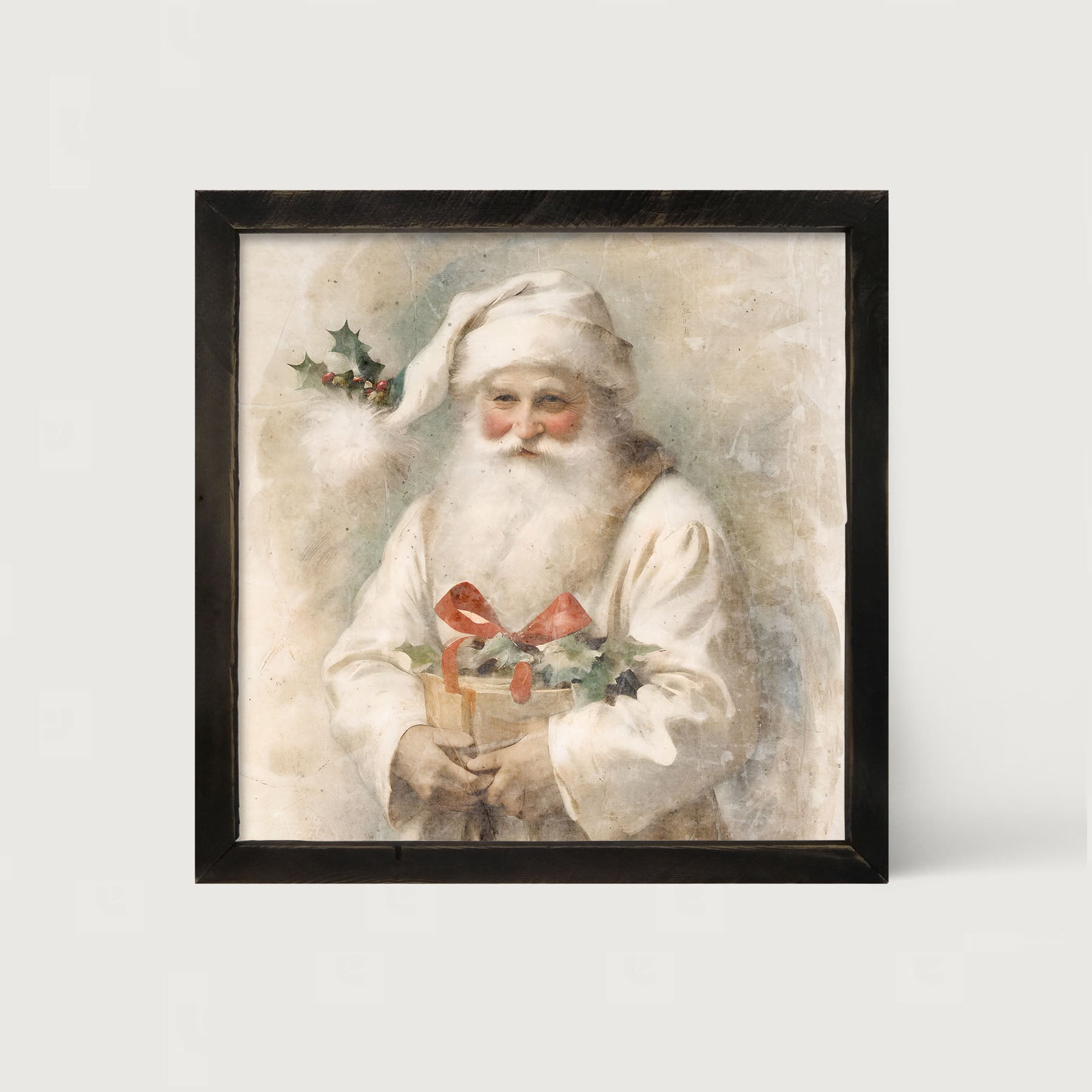 White Background Santa 4 - Framed Art