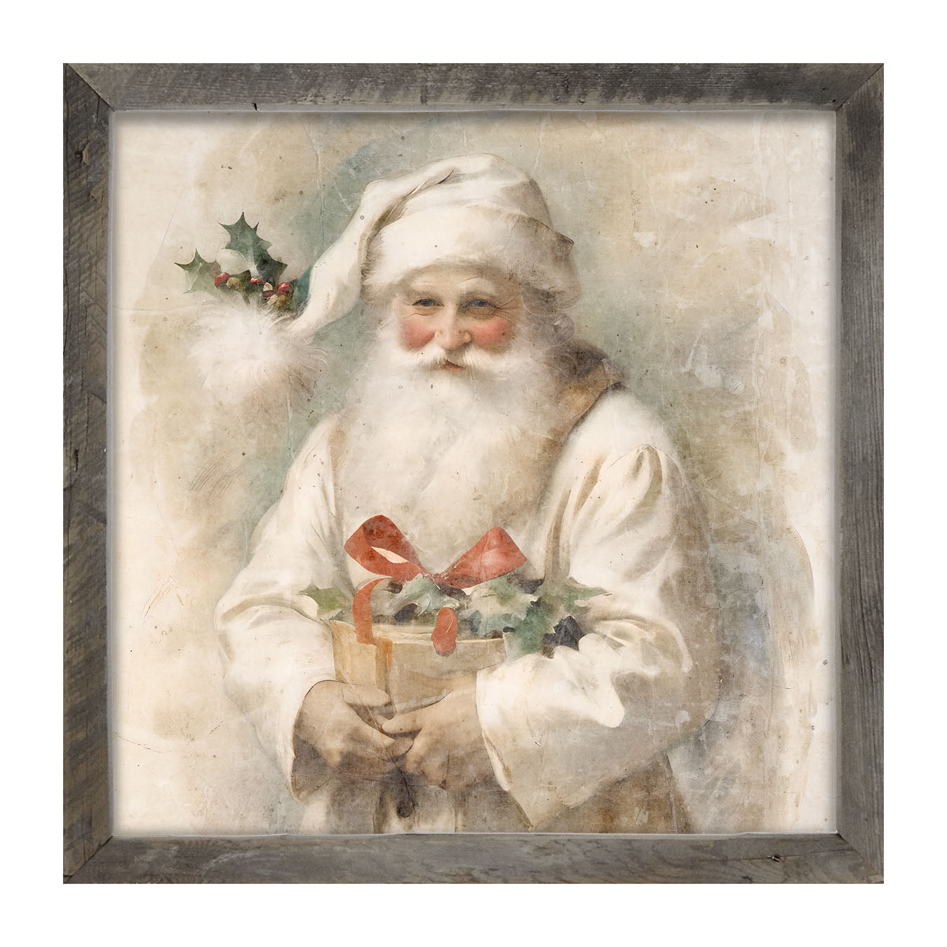 White Background Santa 4 - Framed Art