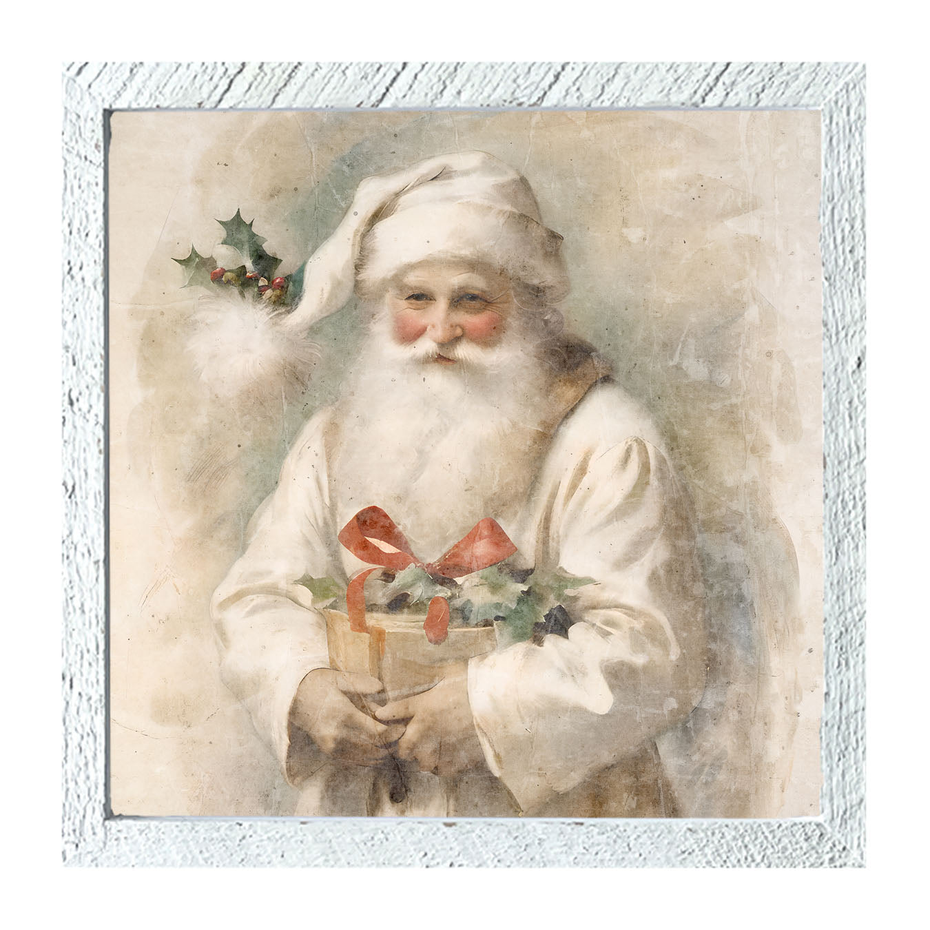 White Background Santa 4 - Framed Art