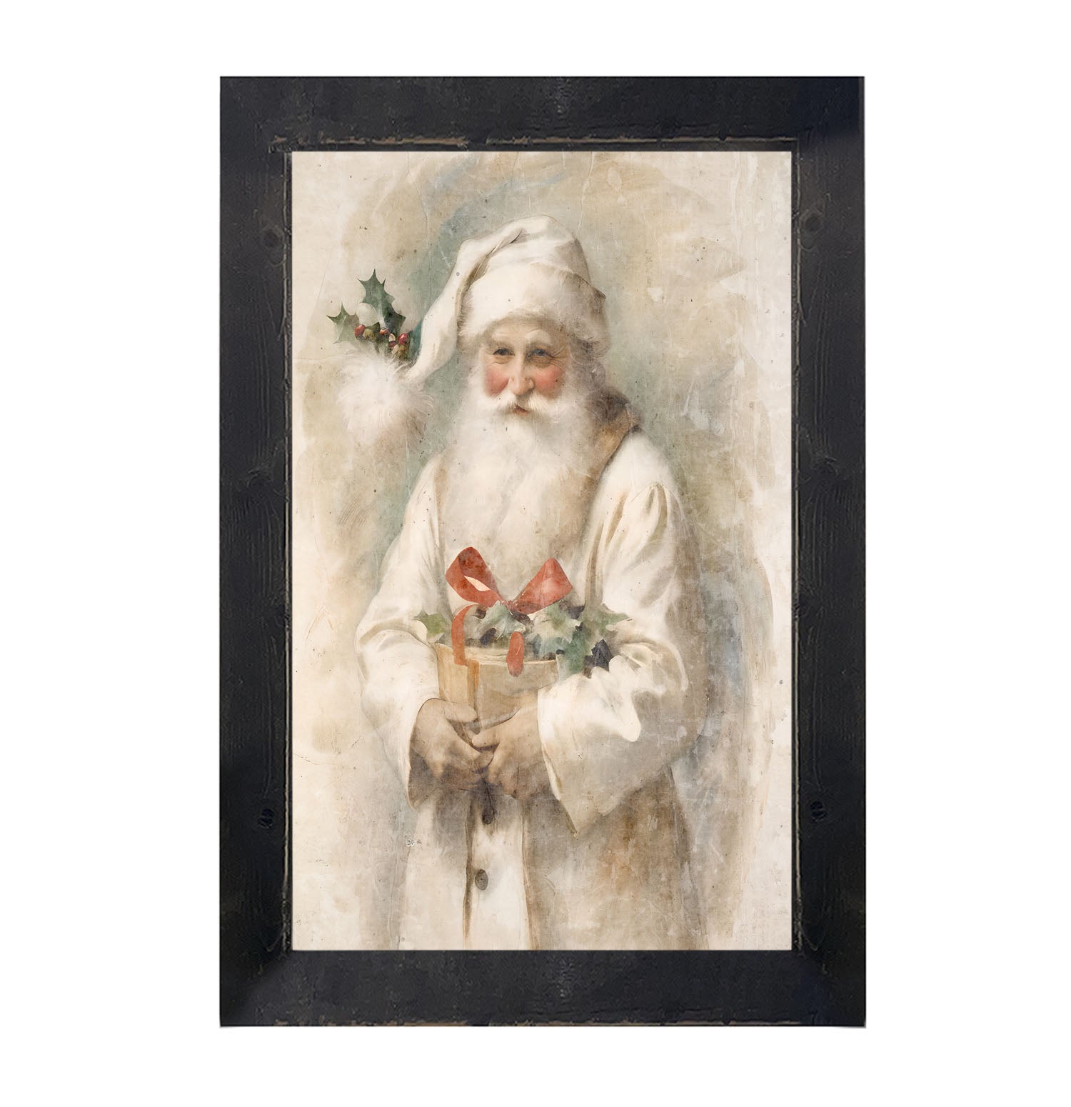 White Background Santa 4 - Framed Art