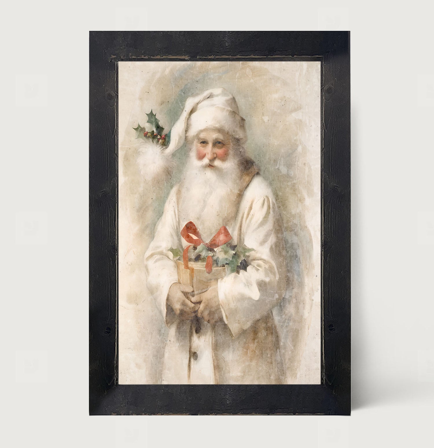 White Background Santa 4 - Framed Art