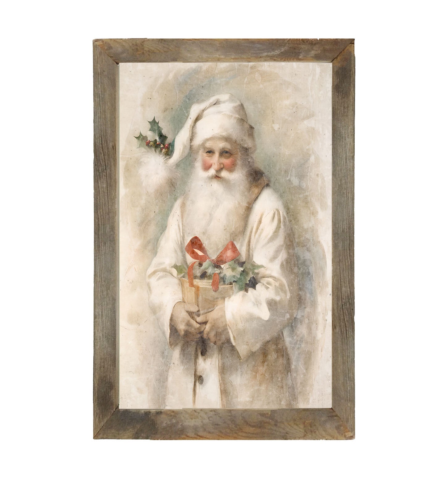 White Background Santa 4 - Framed Art