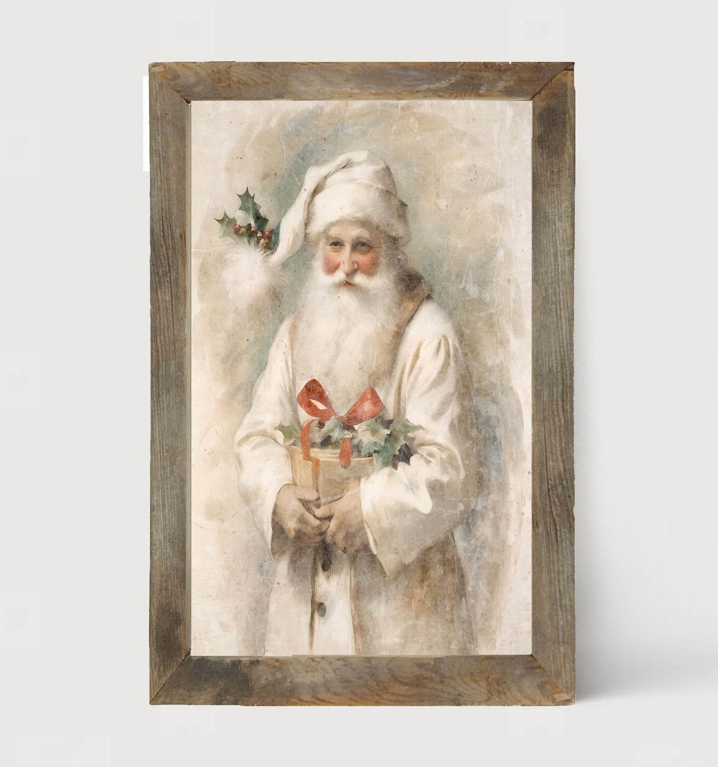 White Background Santa 4 - Framed Art