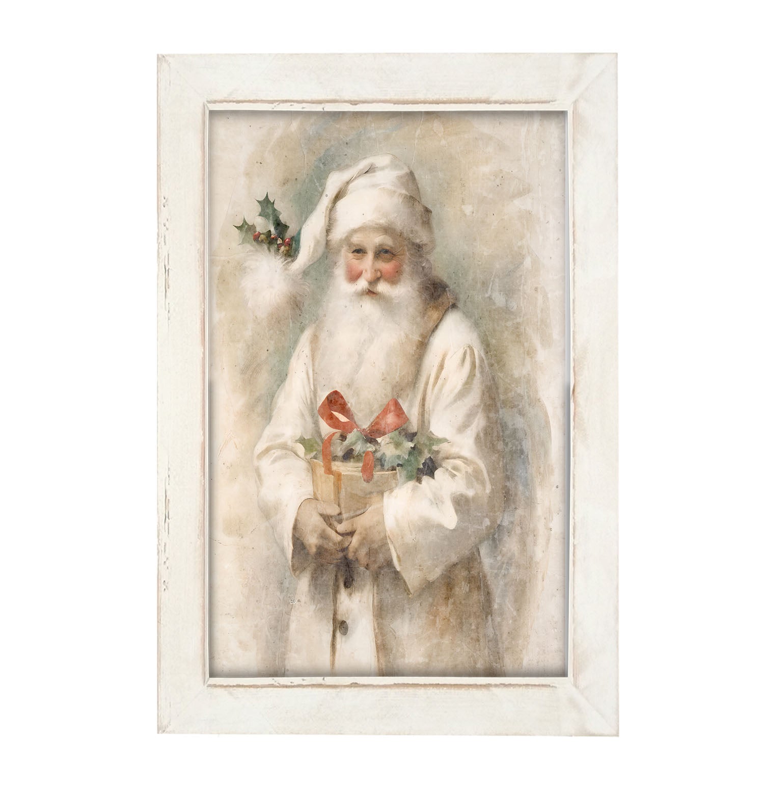 White Background Santa 4 - Framed Art