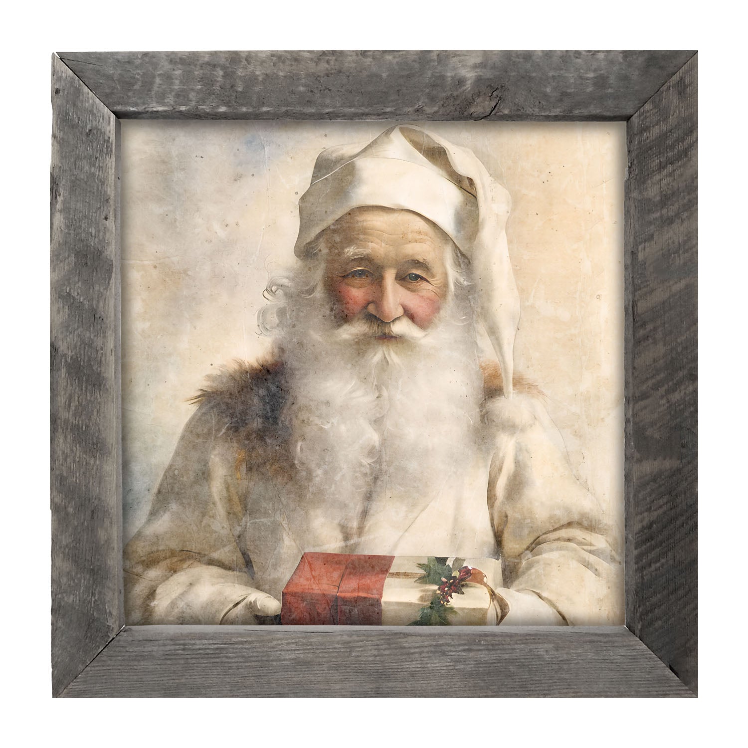 White Background Santa 5 - Framed Art