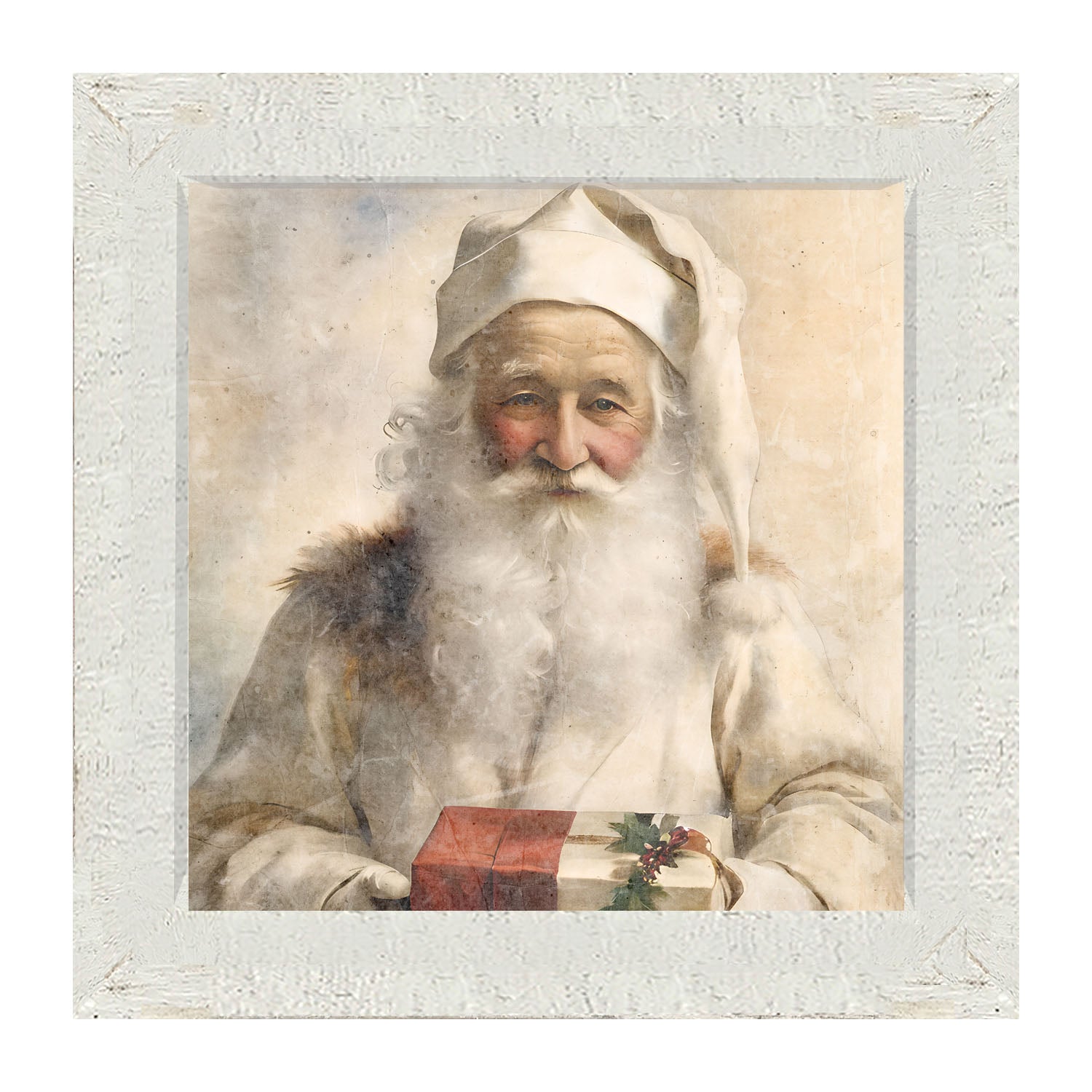 White Background Santa 5 - Framed Art