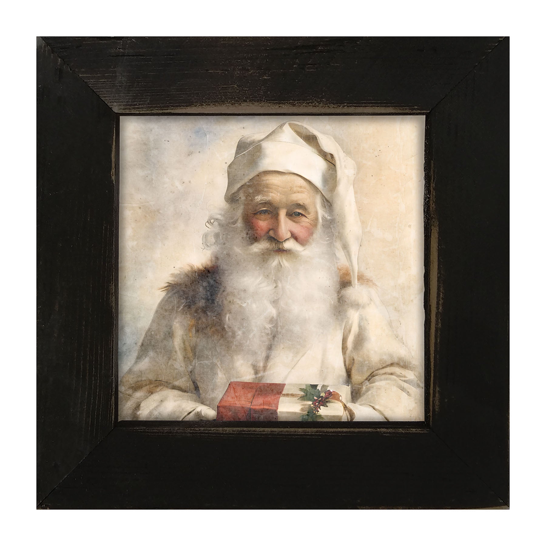 White Background Santa 5 - Framed Art