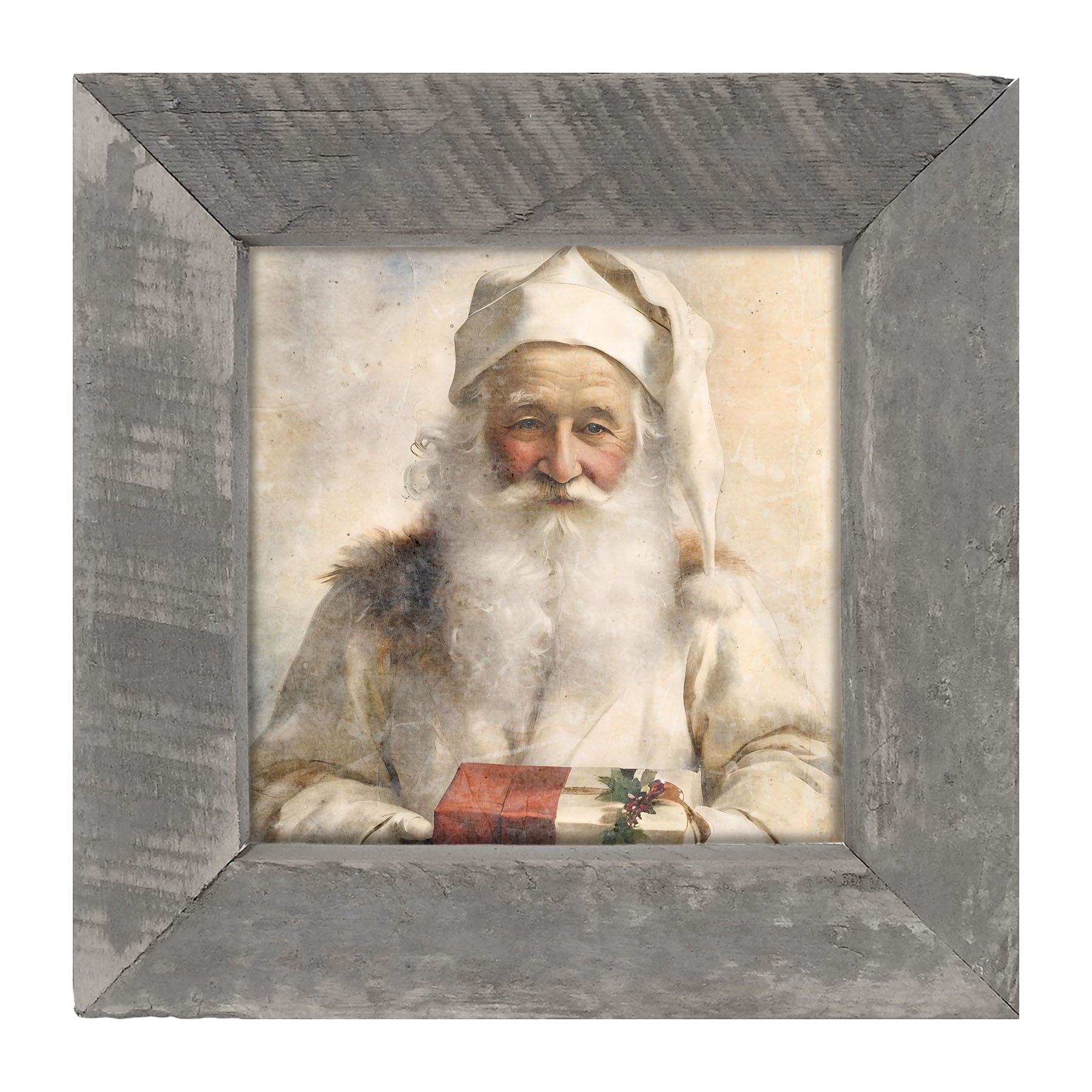 White Background Santa 5 - Framed Art