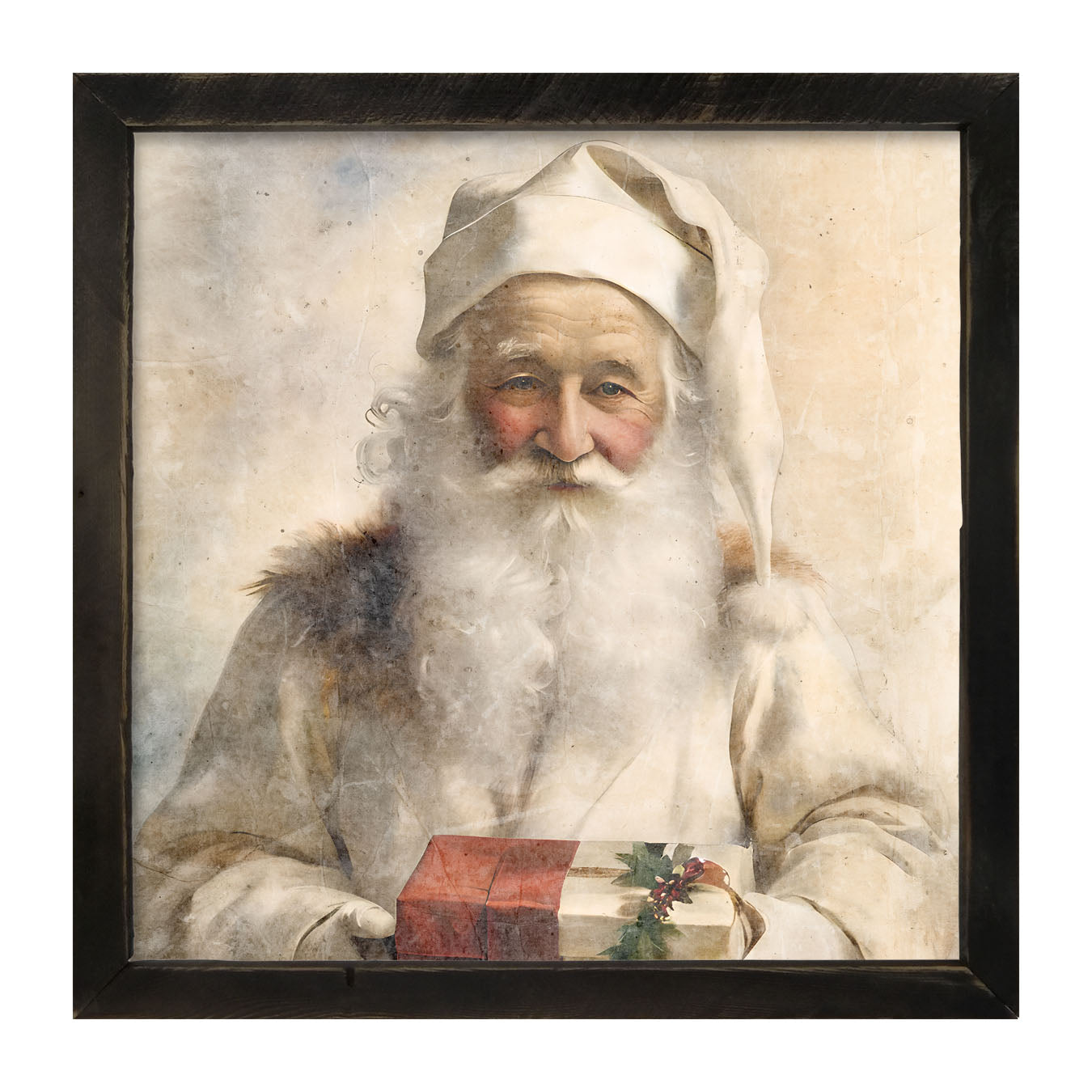 White Background Santa 5 - Framed Art