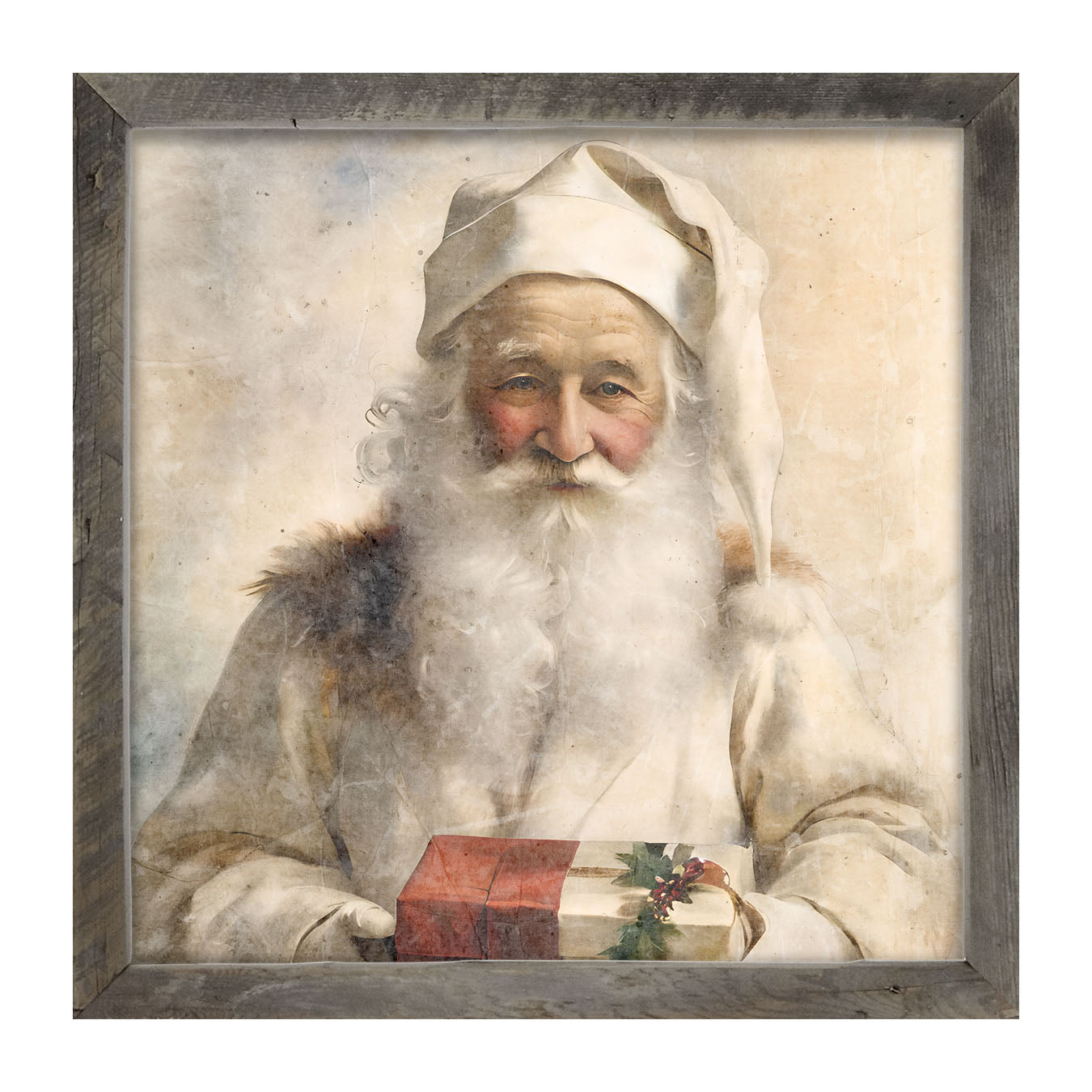 White Background Santa 5 - Framed Art