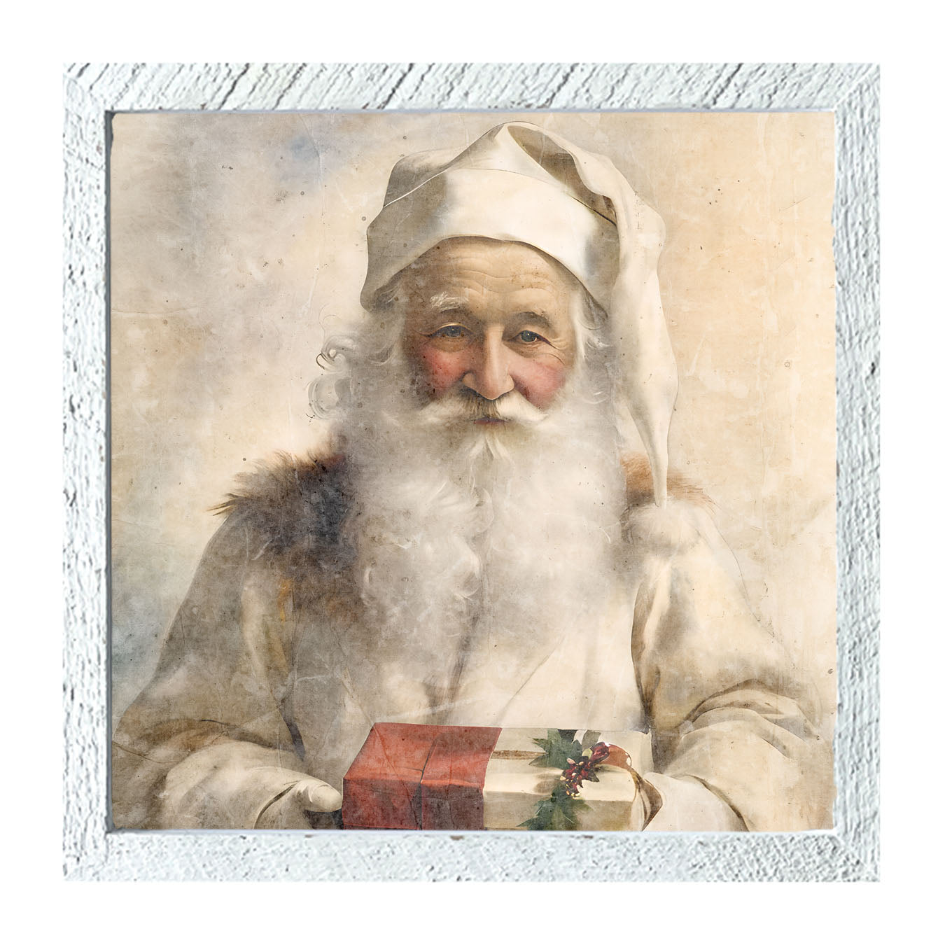 White Background Santa 5 - Framed Art