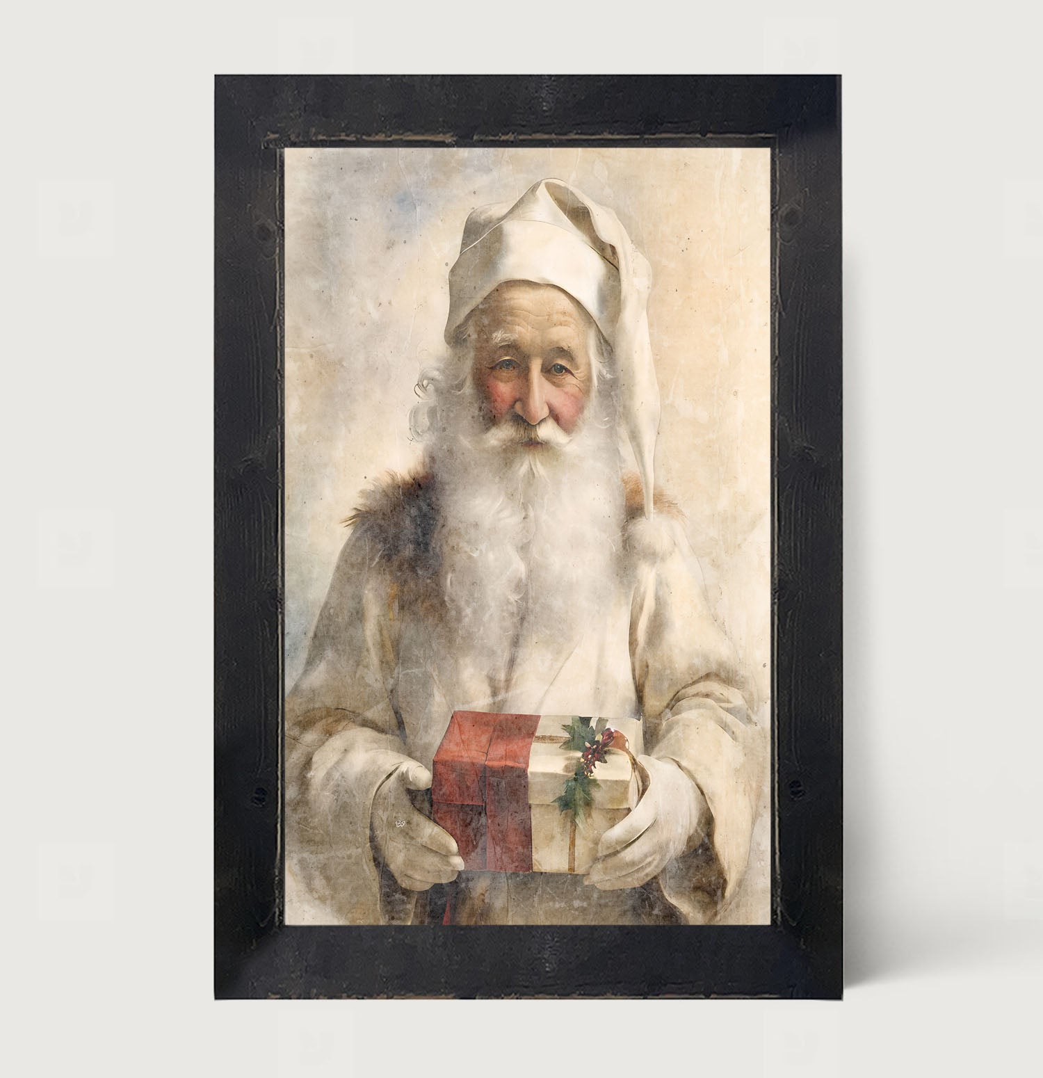 White Background Santa 5 - Framed Art