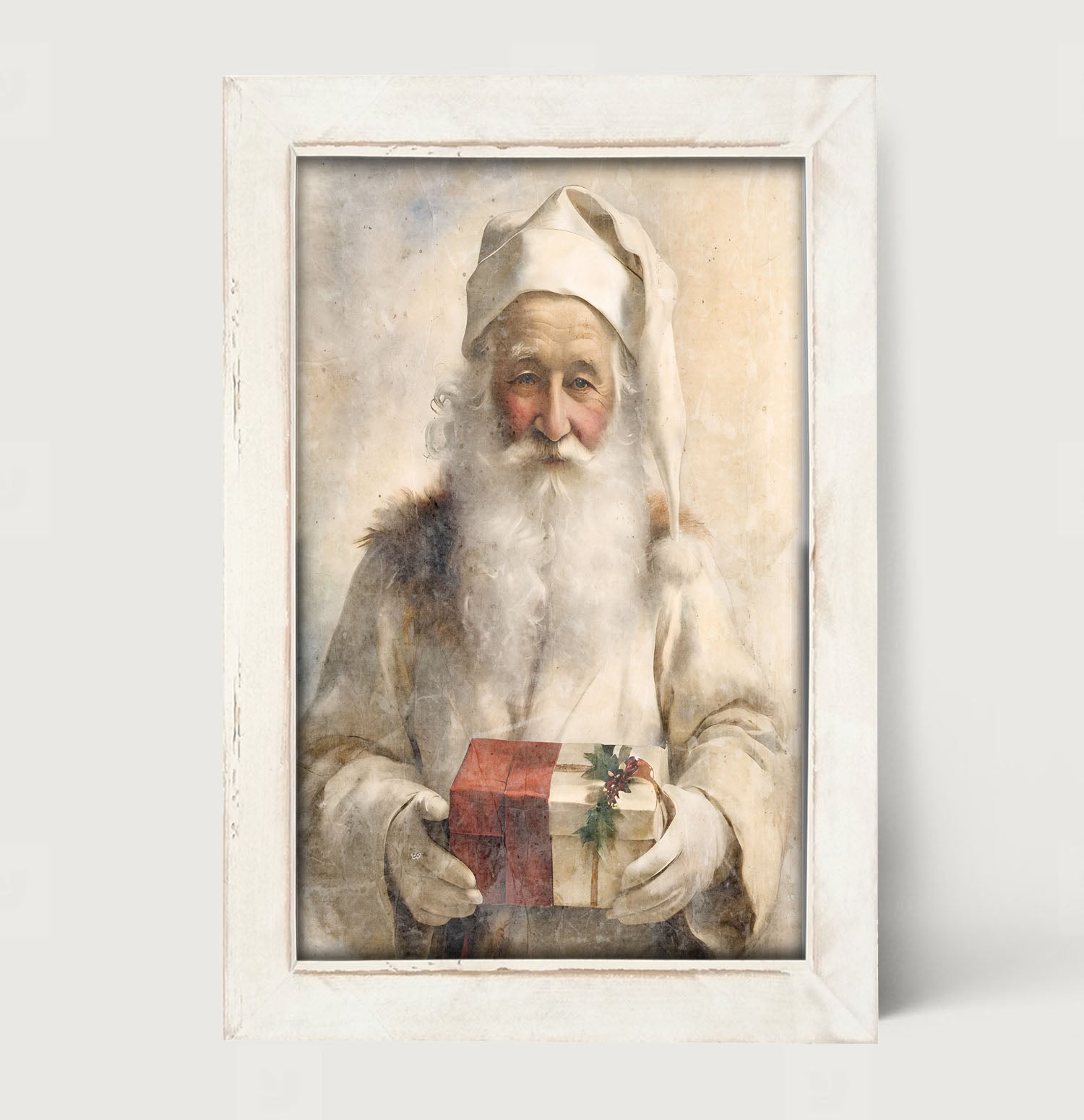 White Background Santa 5 - Framed Art