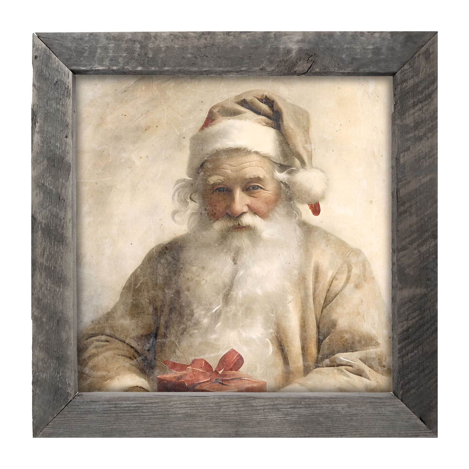 White Background Santa 6 - Framed Art