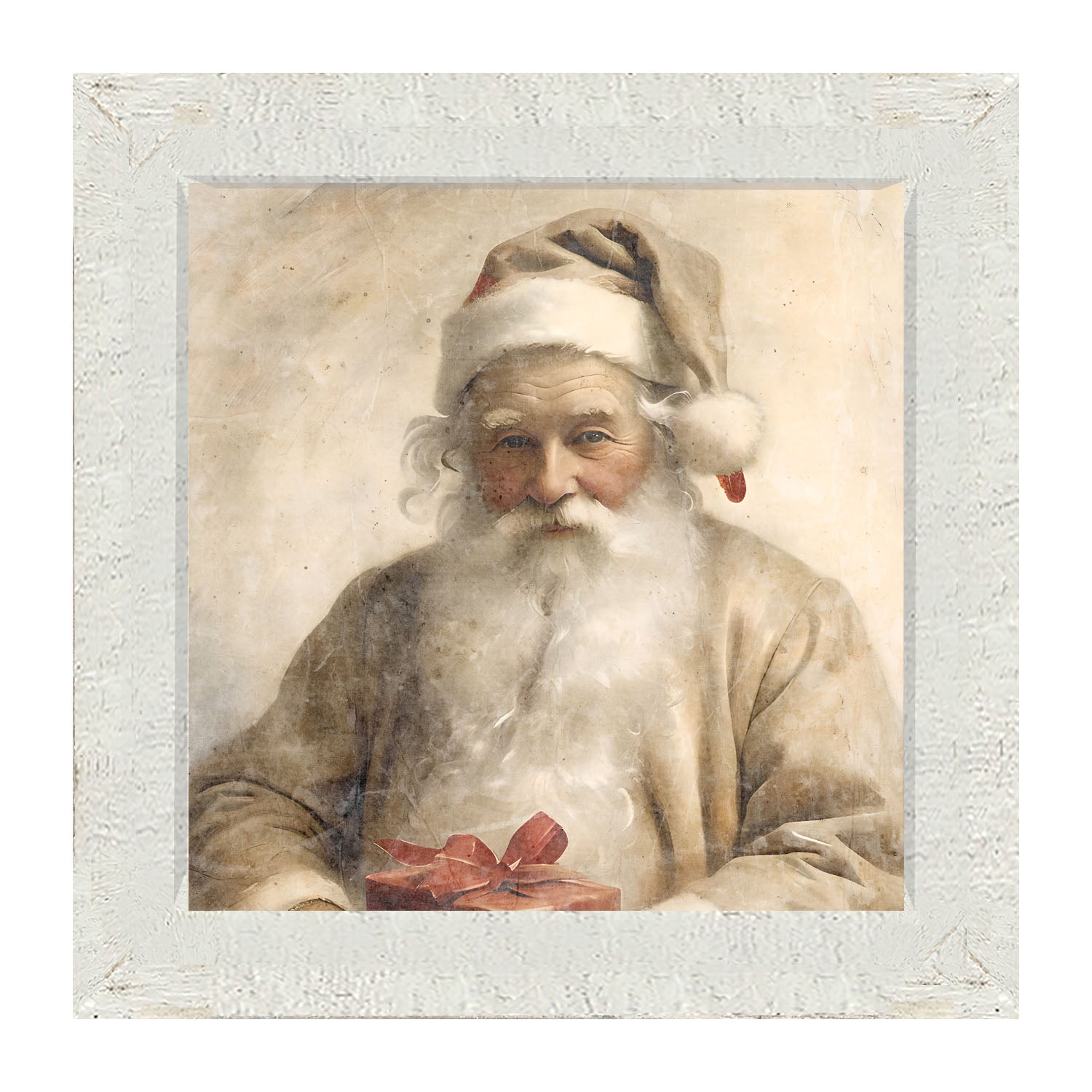 White Background Santa 6 - Framed Art