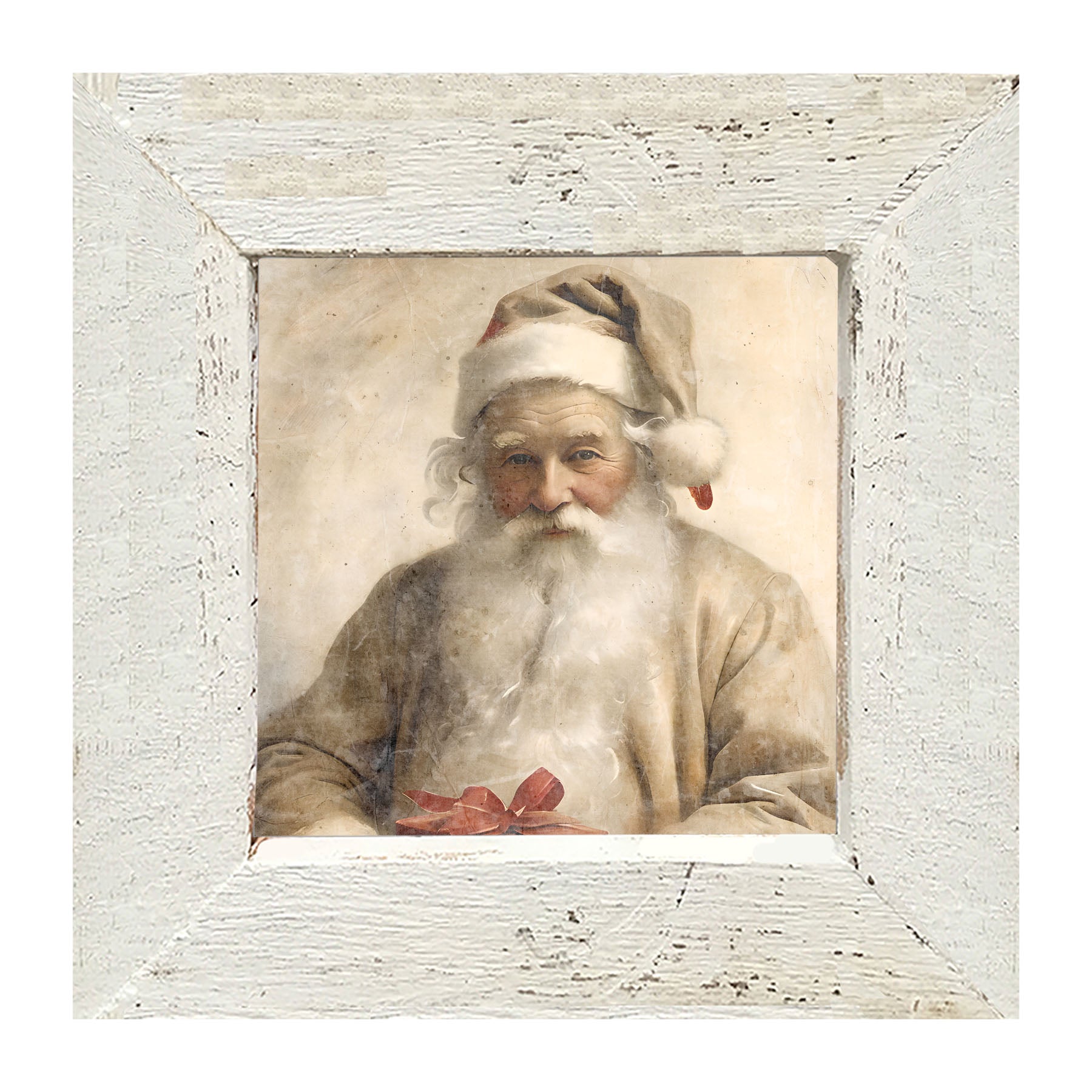 White Background Santa 6 - Framed Art