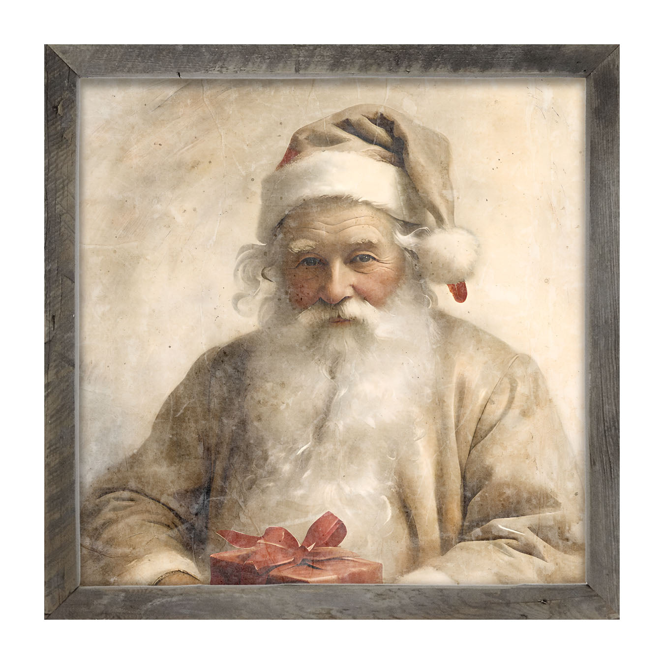 White Background Santa 6 - Framed Art