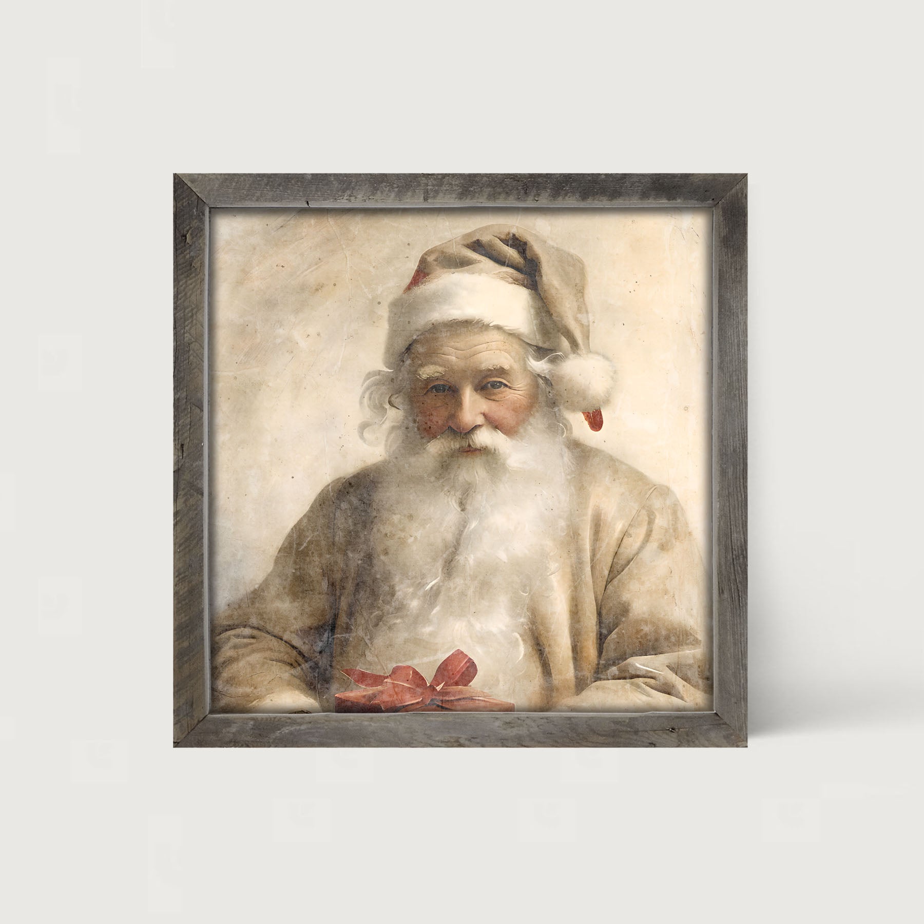 White Background Santa 6 - Framed Art