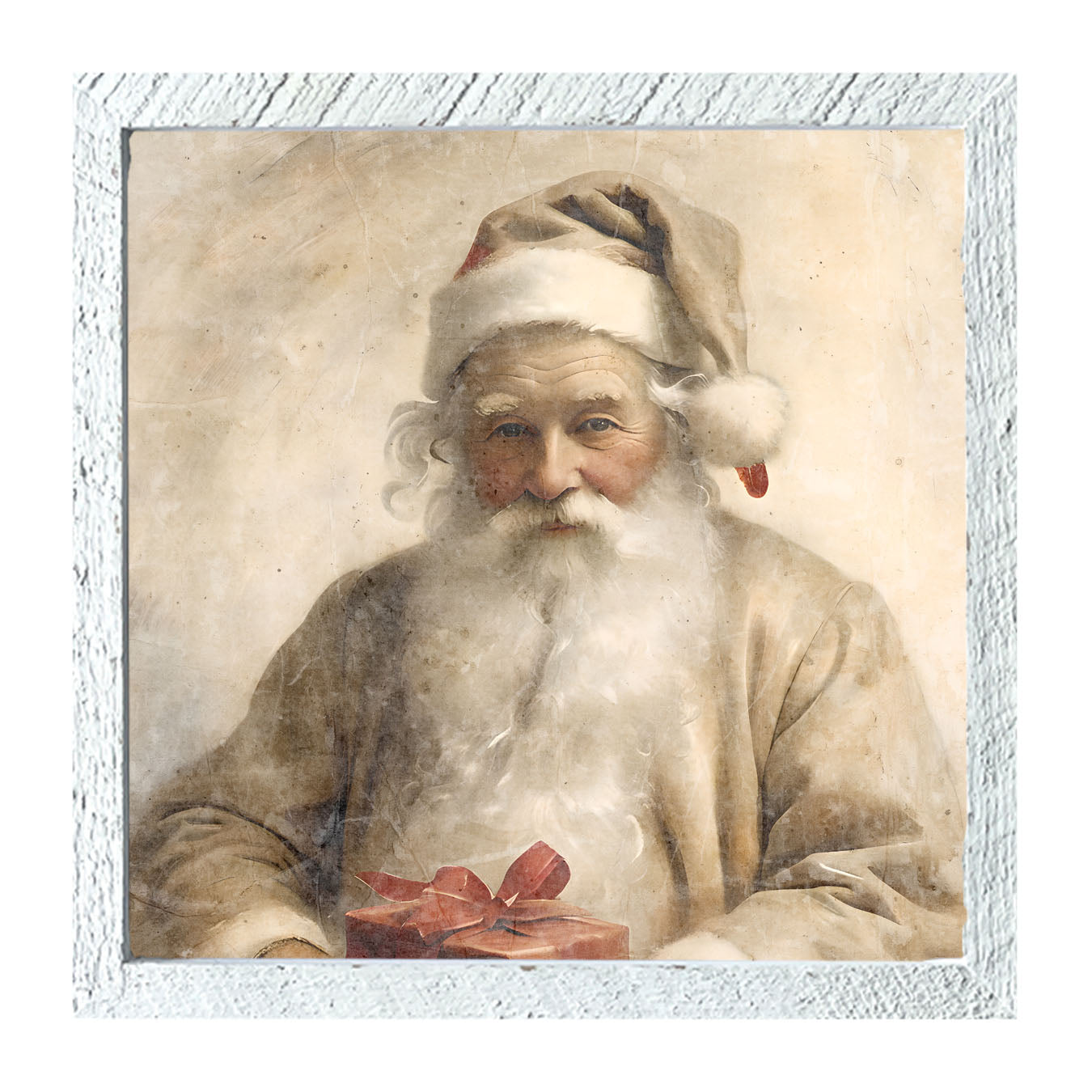 White Background Santa 6 - Framed Art