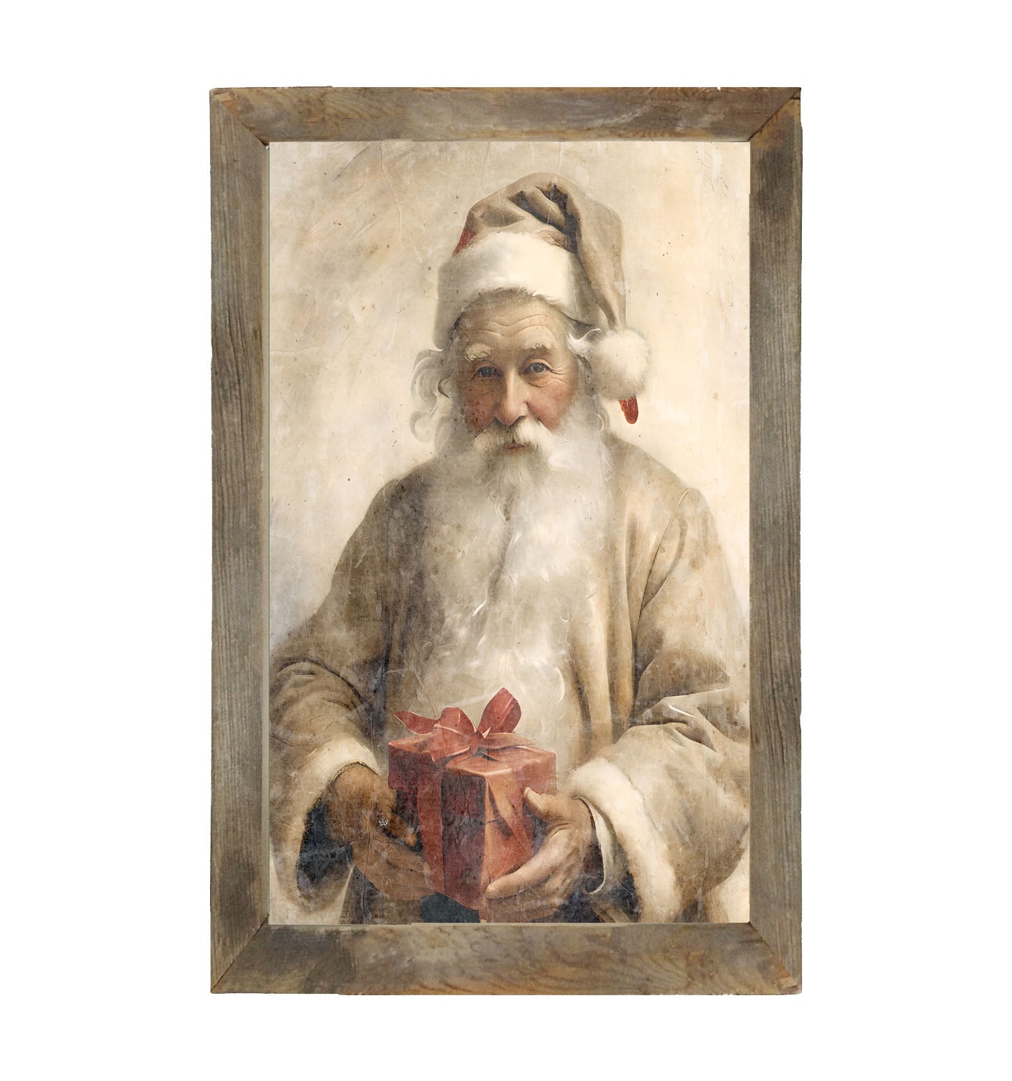 White Background Santa 6 - Framed Art